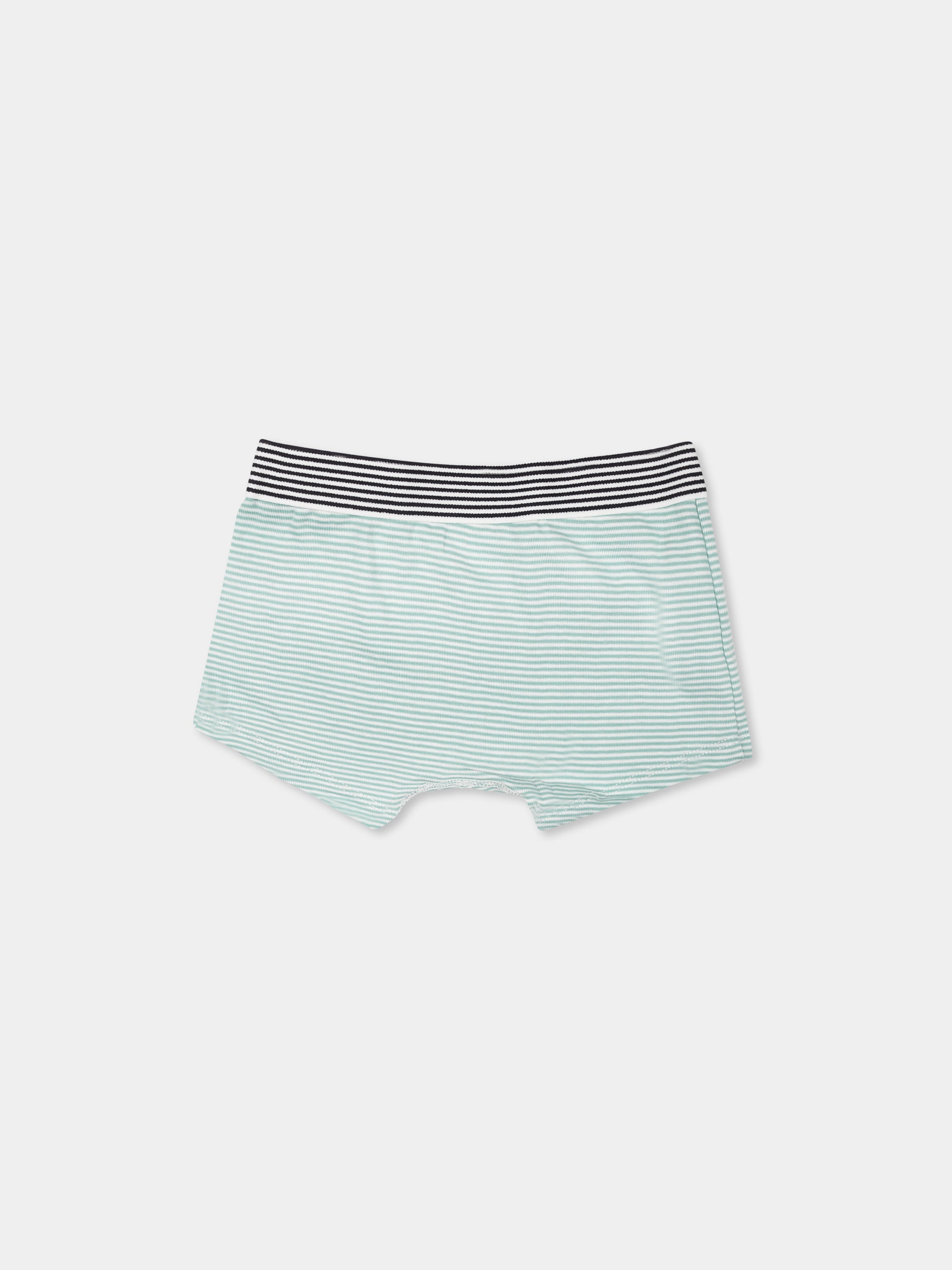 Set boxer verde per bambino con righe e stampa,Petit Bateau,A0CTK VARIANTE 1 00