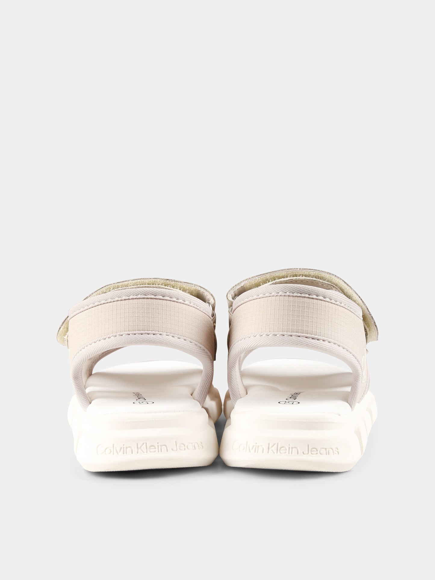 Sandali beige per bambini con logo,Calvin Klein Kids,V1B2 83022 1692503
