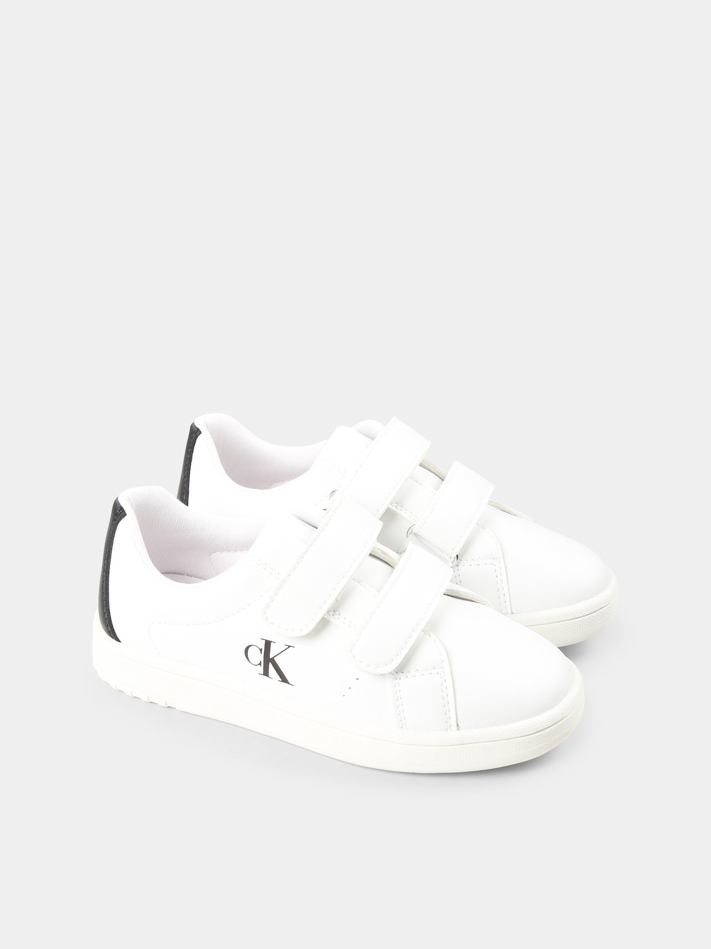 Sneakers bianche per bambini con logo,Calvin Klein Kids,V1X9 82080 1355X002