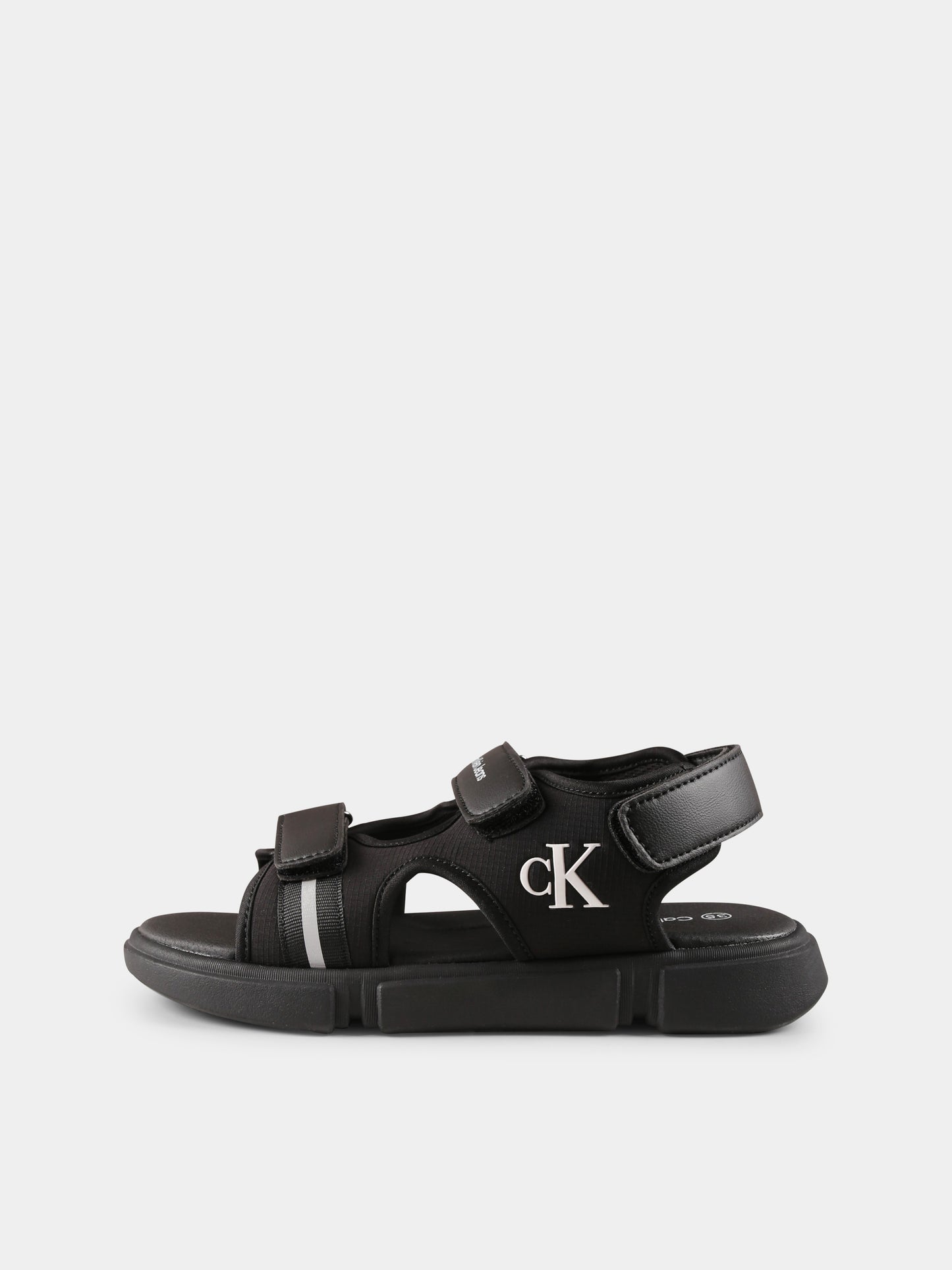 Sandali neri per bambini con logo,Calvin Klein Kids,V3B2 83023 1591999