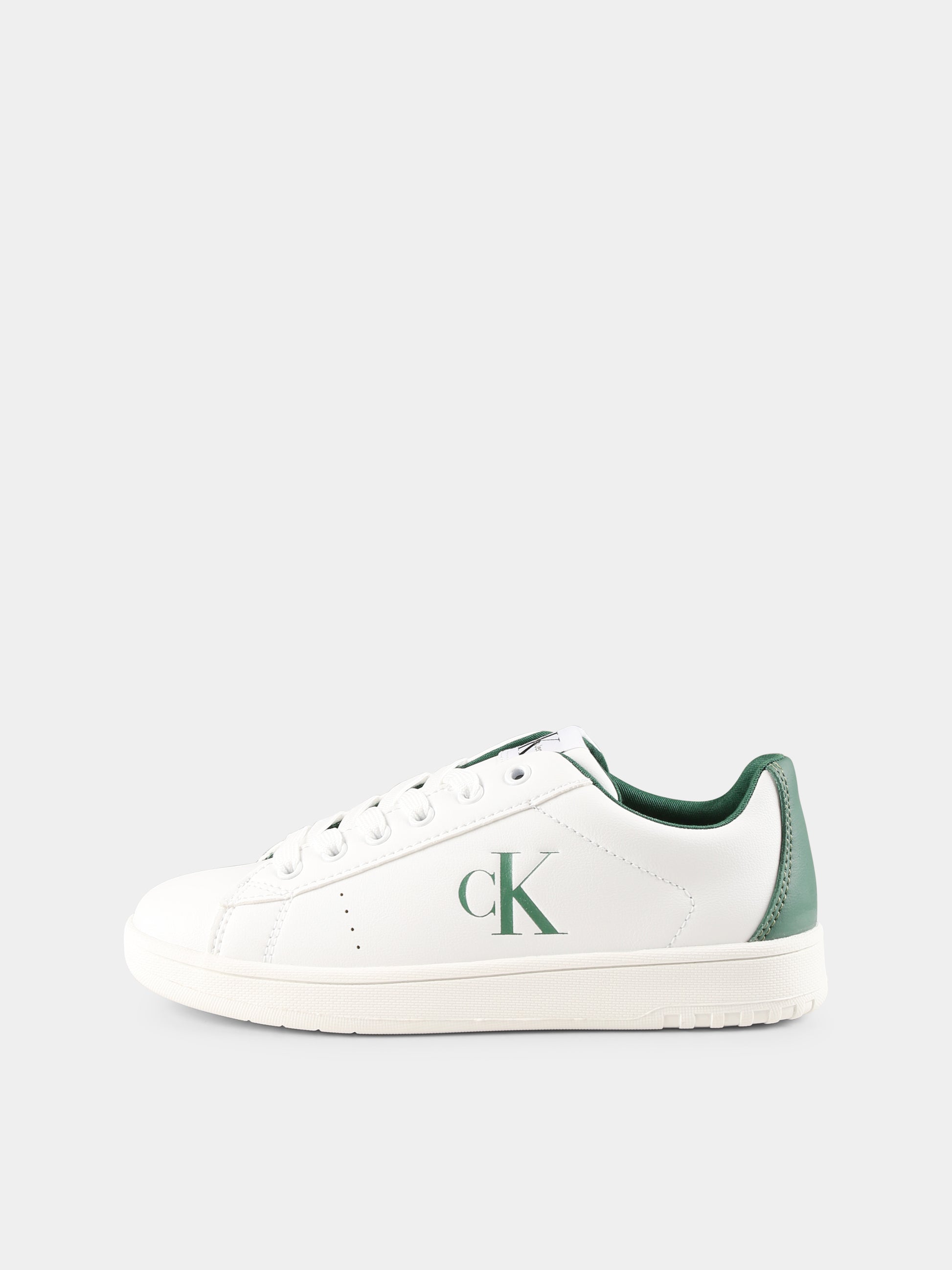 Sneakers bianche per bambini con logo,Calvin Klein Kids,V3X9 82082 1355A494
