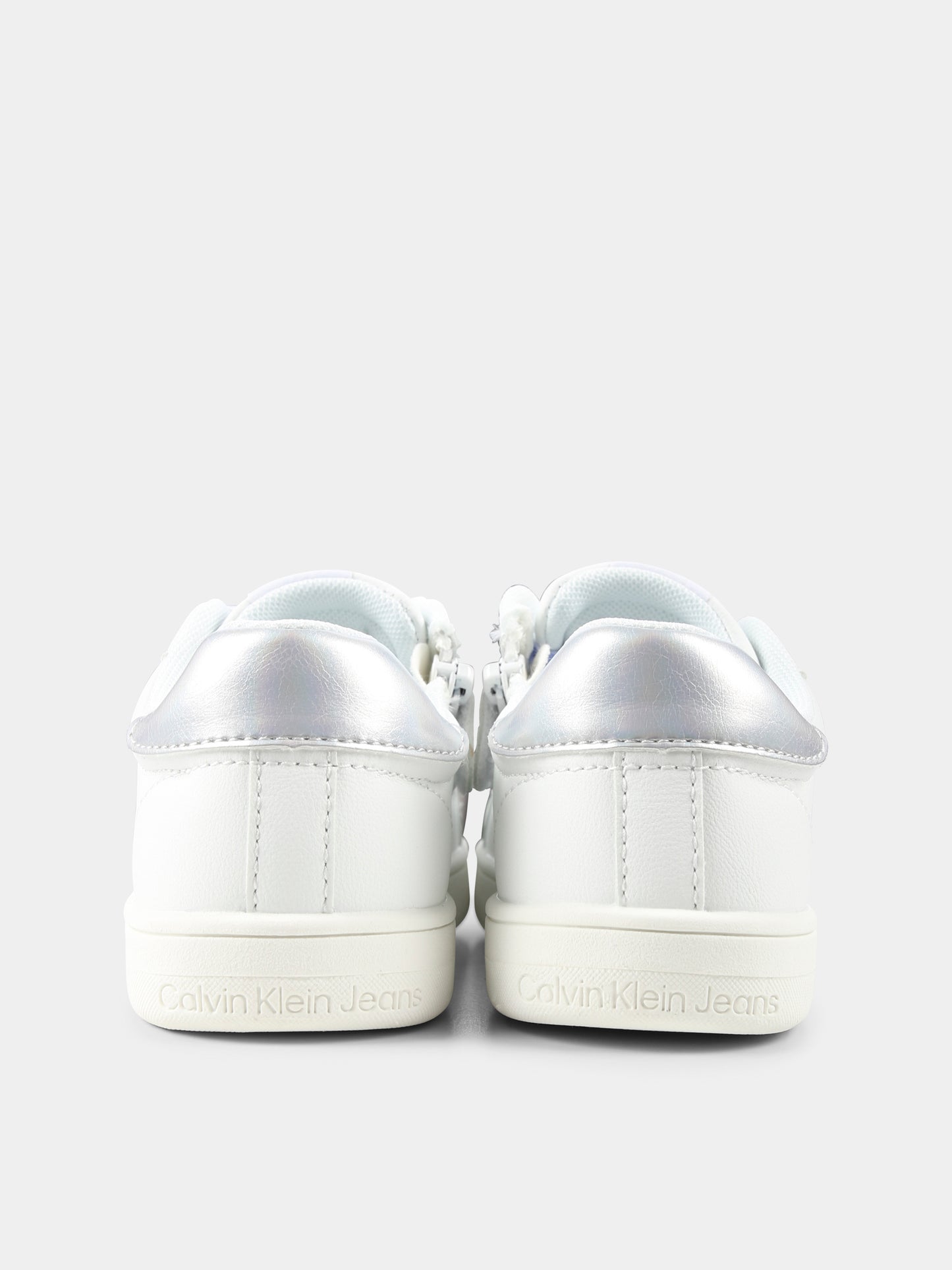 Sneakers bianche per bambina con logo,Calvin Klein Kids,V1A9 82009 1355X025