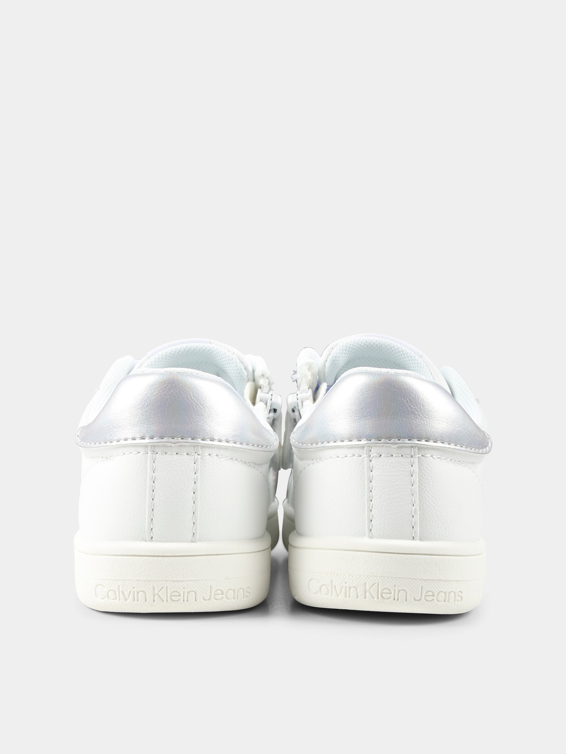 Sneakers bianche per bambina con logo,Calvin Klein Kids,V1A9 82009 1355X025