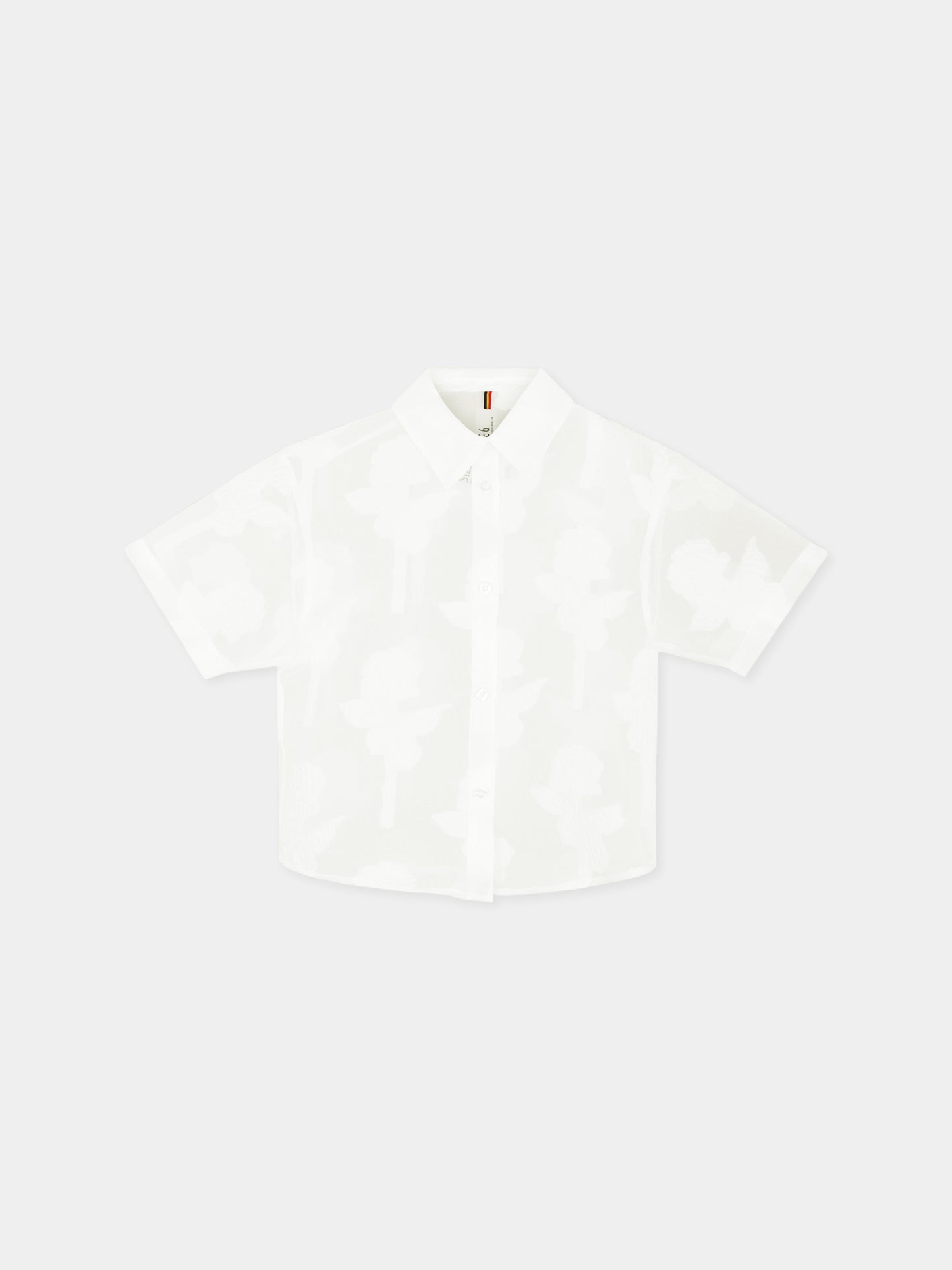 White shirt for girl with roses