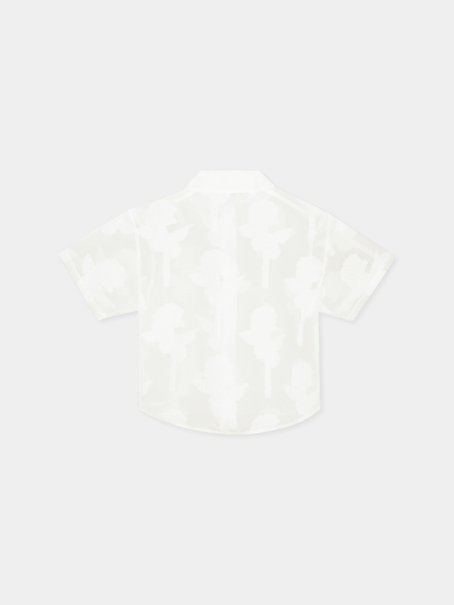 White shirt for girl with roses