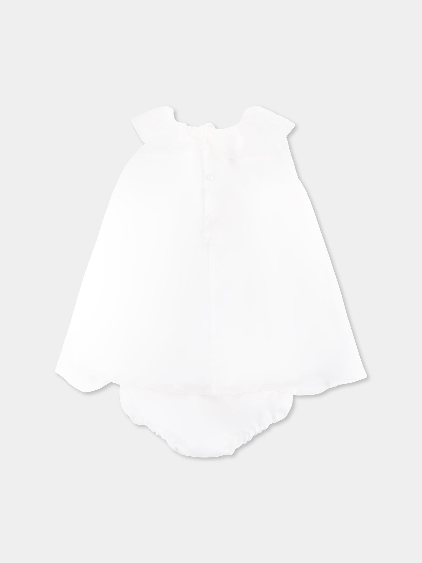 Ivory dress for baby girl with flowers