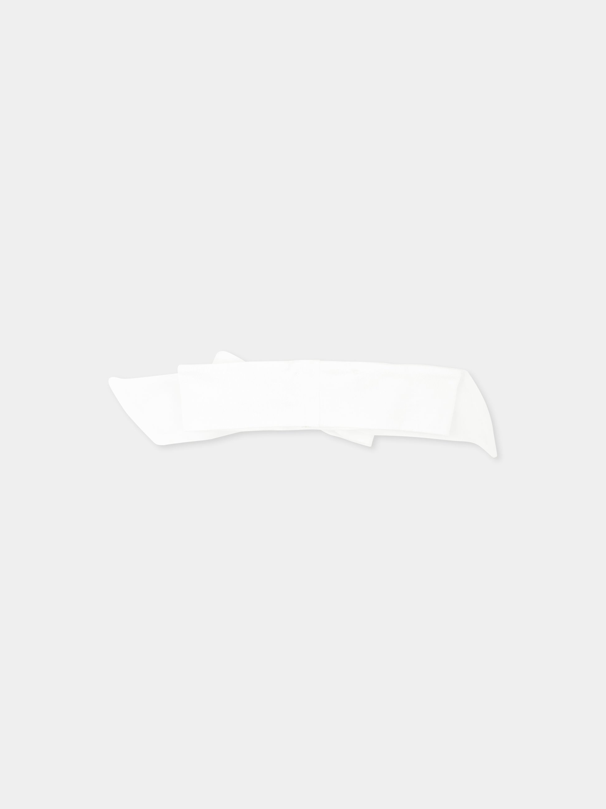 Fascia avorio per neonata con fiocco,La Stupenderia,ABFA56O06