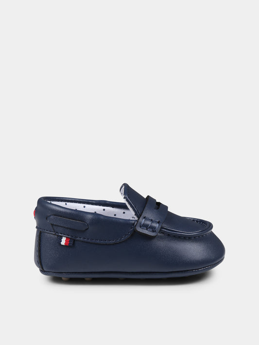 Mocassini blu per neonato con bandierina,Tommy Hilfiger Junior,T0B4 33827 1433800
