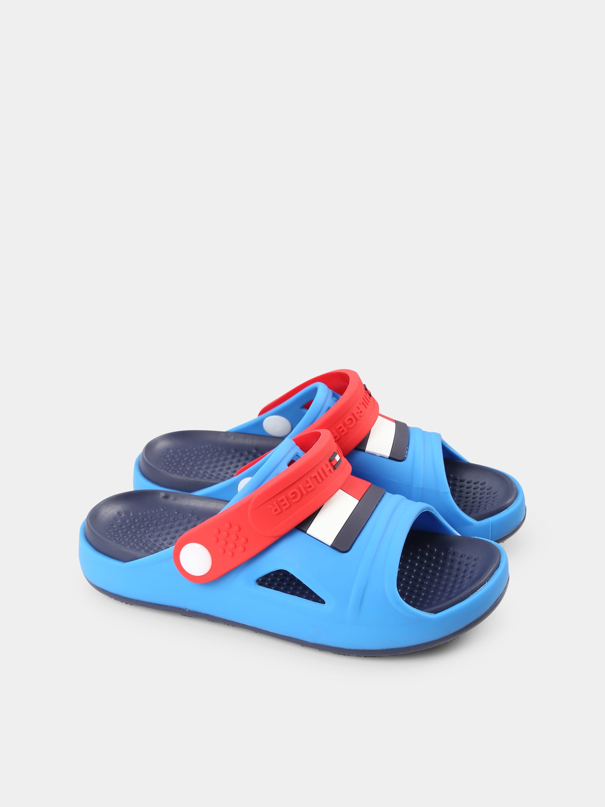 Sandali azzurri per bambino con bandierina,Tommy Hilfiger Junior,T3X2 33905 0083A715