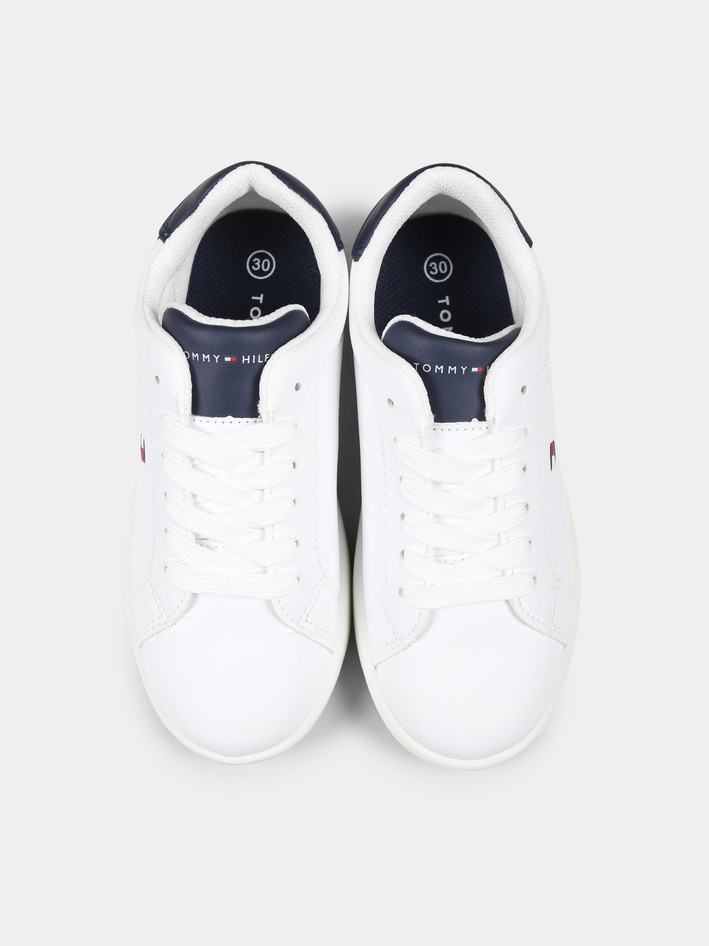 Sneakers bianche per bambini con logo,Tommy Hilfiger Junior,T3X9 33848 1355X336