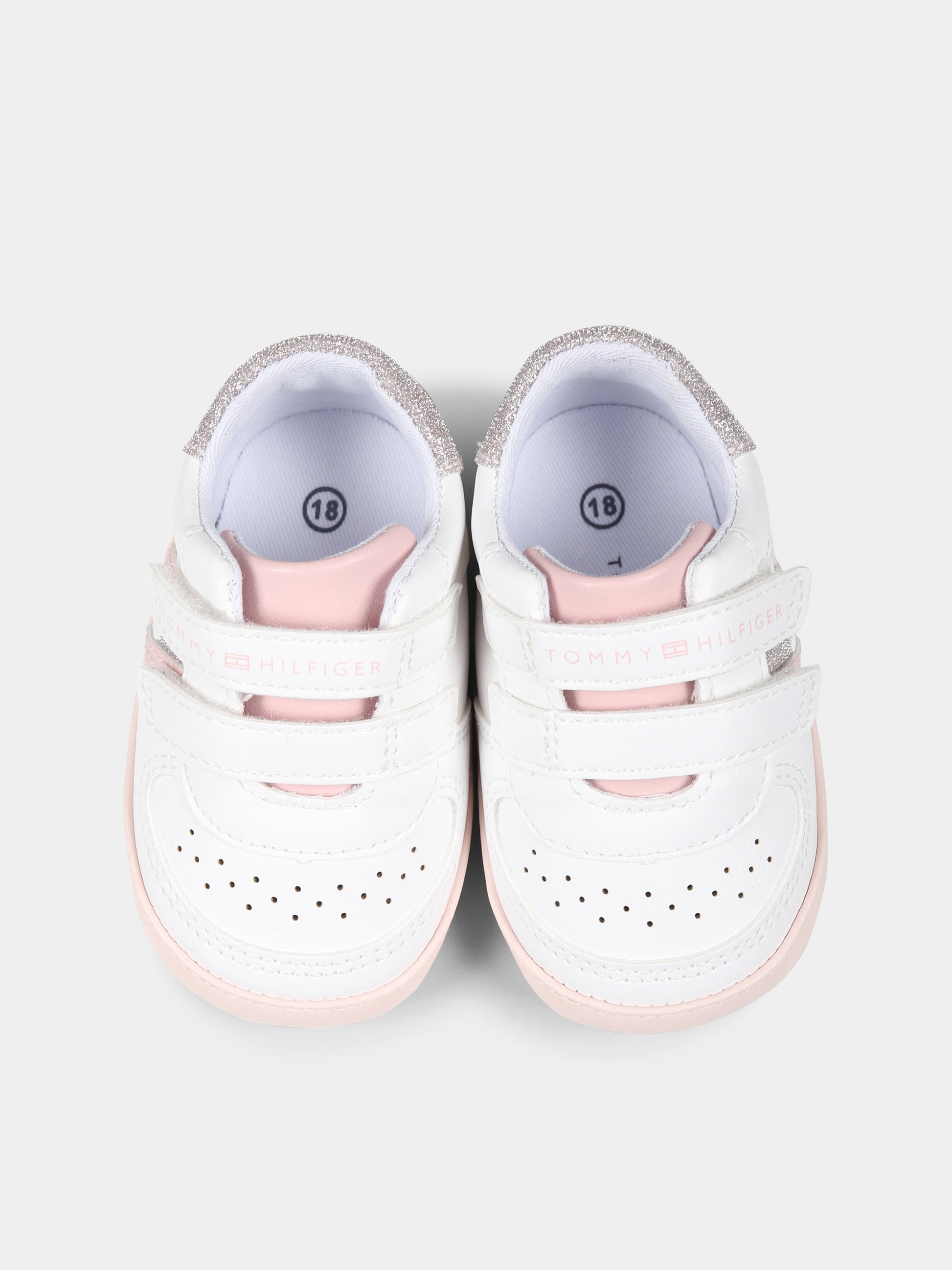 Sneakers bianche per neonata con logo,Tommy Hilfiger Junior,T0A9 33721 1528X134