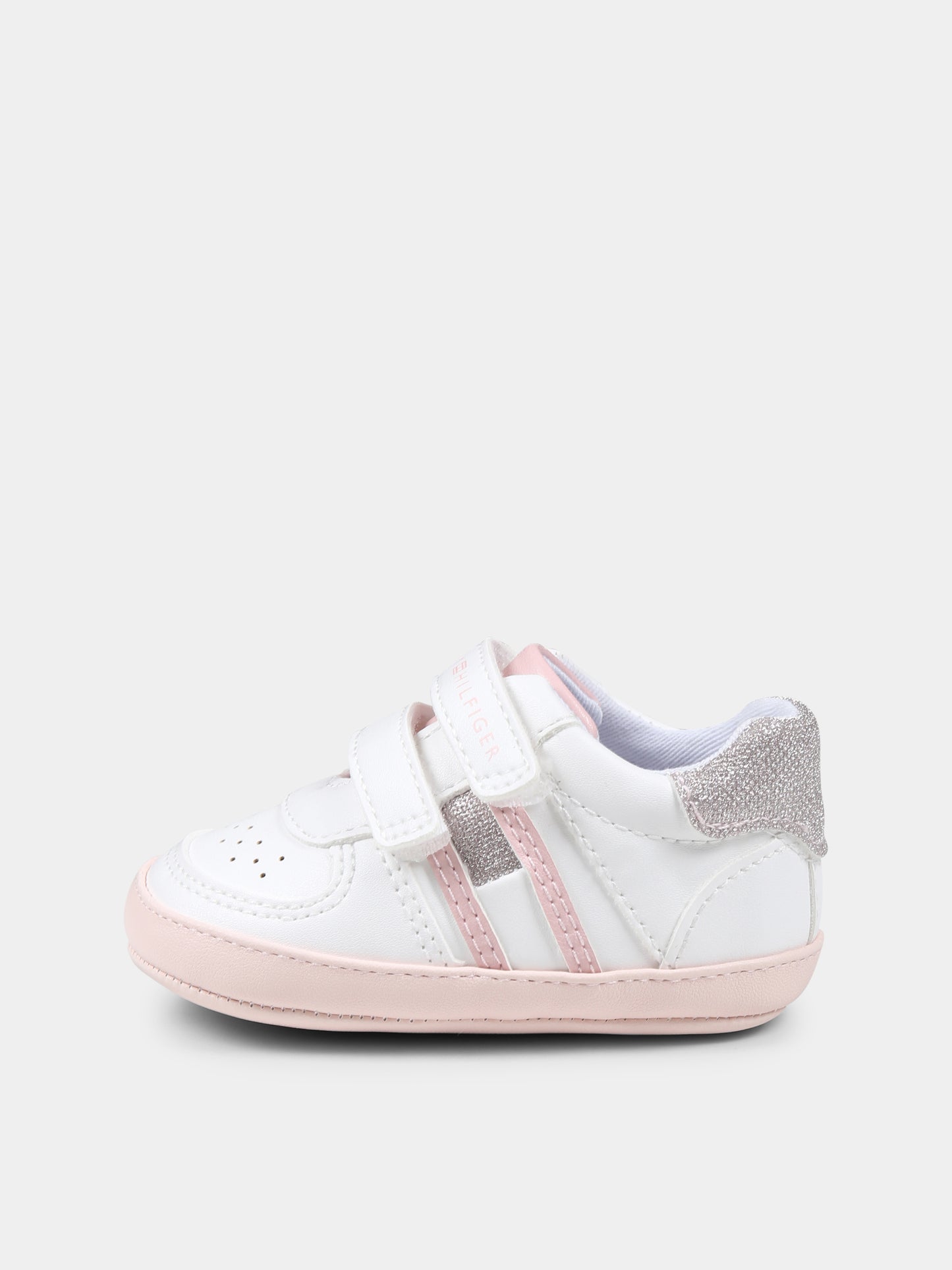 Sneakers bianche per neonata con logo,Tommy Hilfiger Junior,T0A9 33721 1528X134