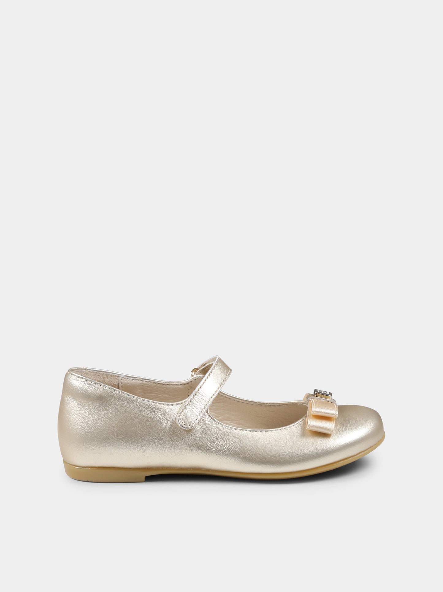 Ballerine oro per bambina con fiocco,Tommy Hilfiger Junior,T1A3 33927 022514