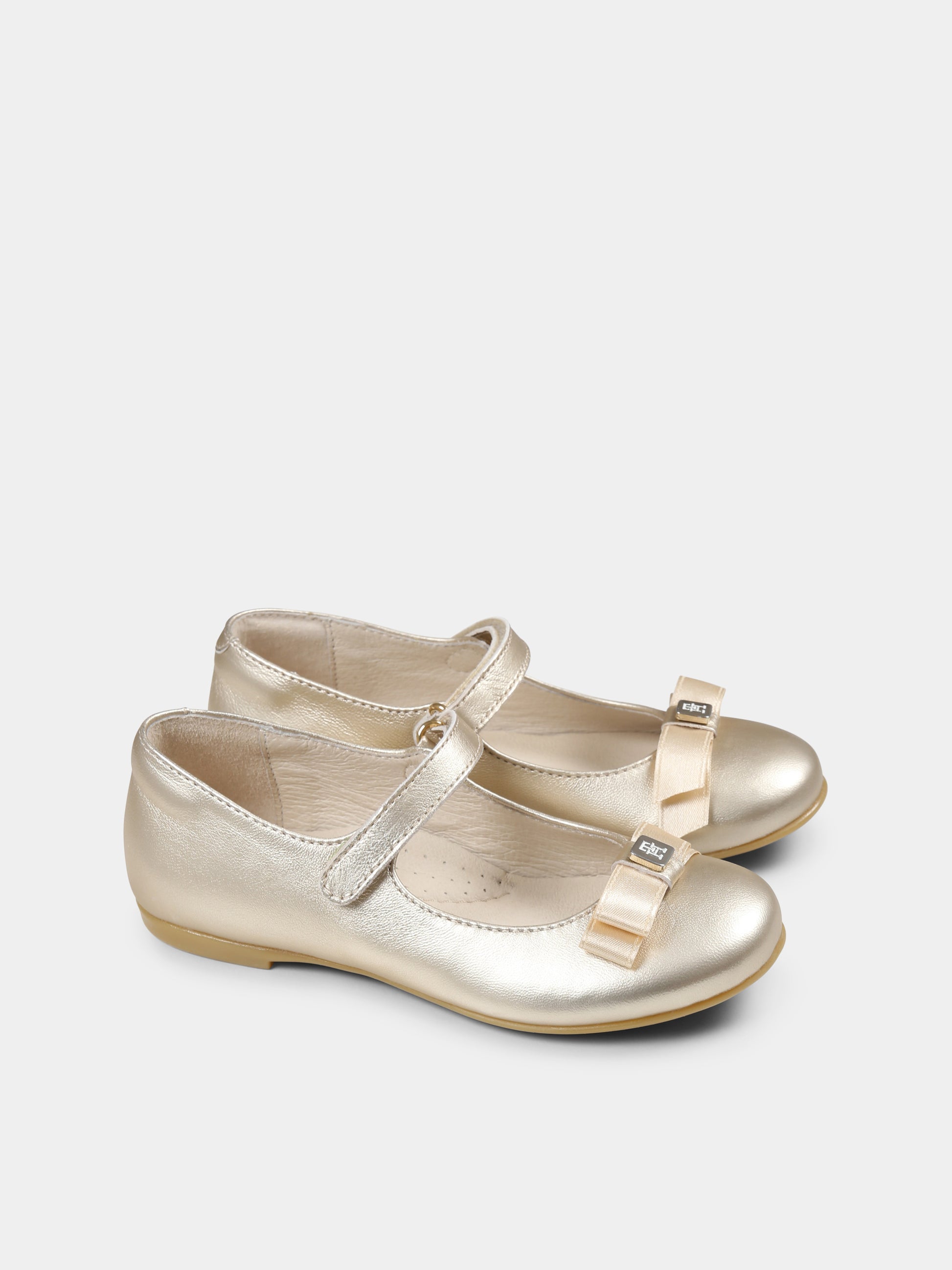 Ballerine oro per bambina con fiocco,Tommy Hilfiger Junior,T1A3 33927 022514