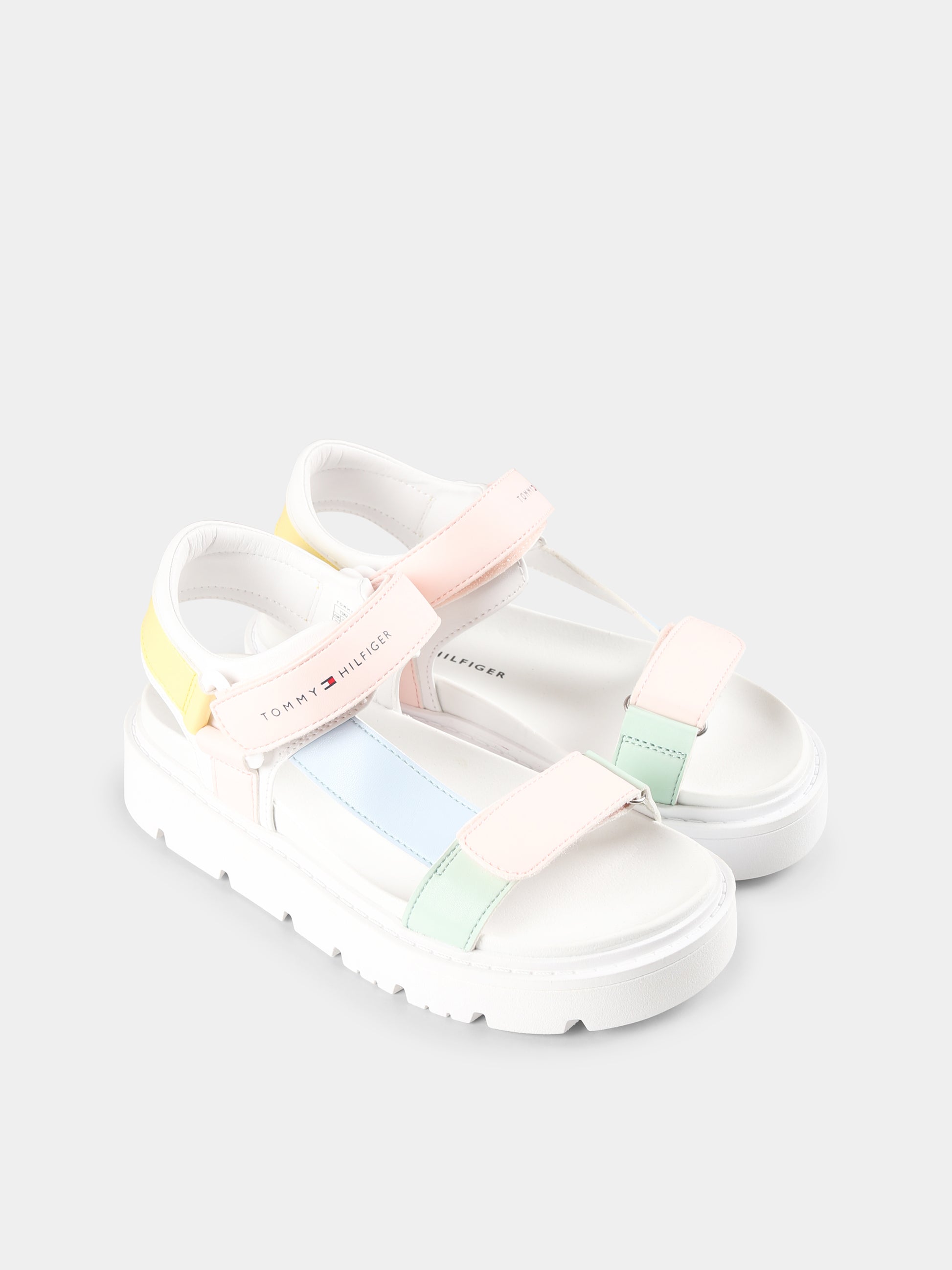 Sandali multicolor per bambina con logo,Tommy Hilfiger Junior,T3A2 33786 0326Y913