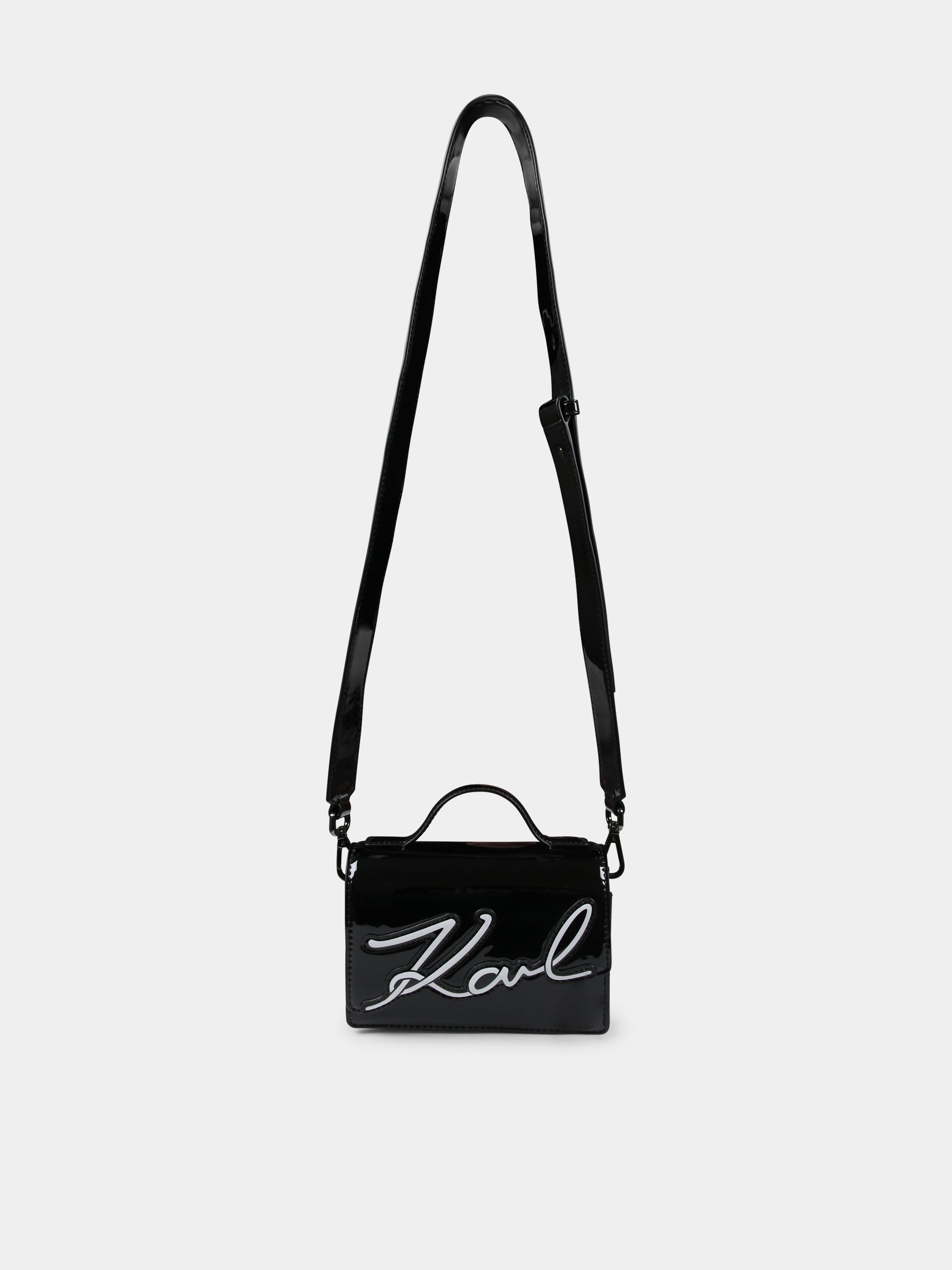 Borsa nera per bambina con logo,Karl Lagerfeld Kids,Z30405 09B