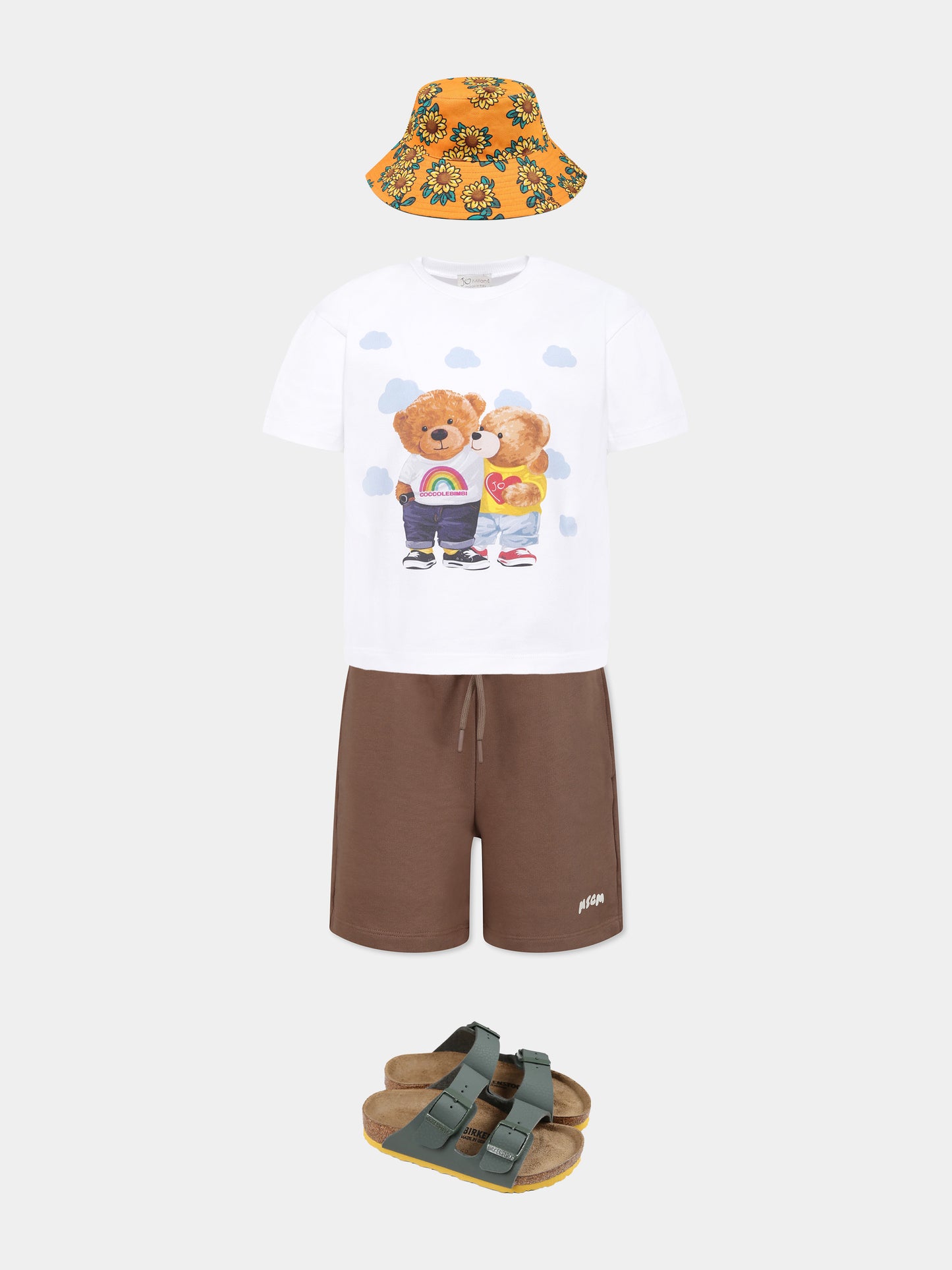 White t-shirt for kids with bears