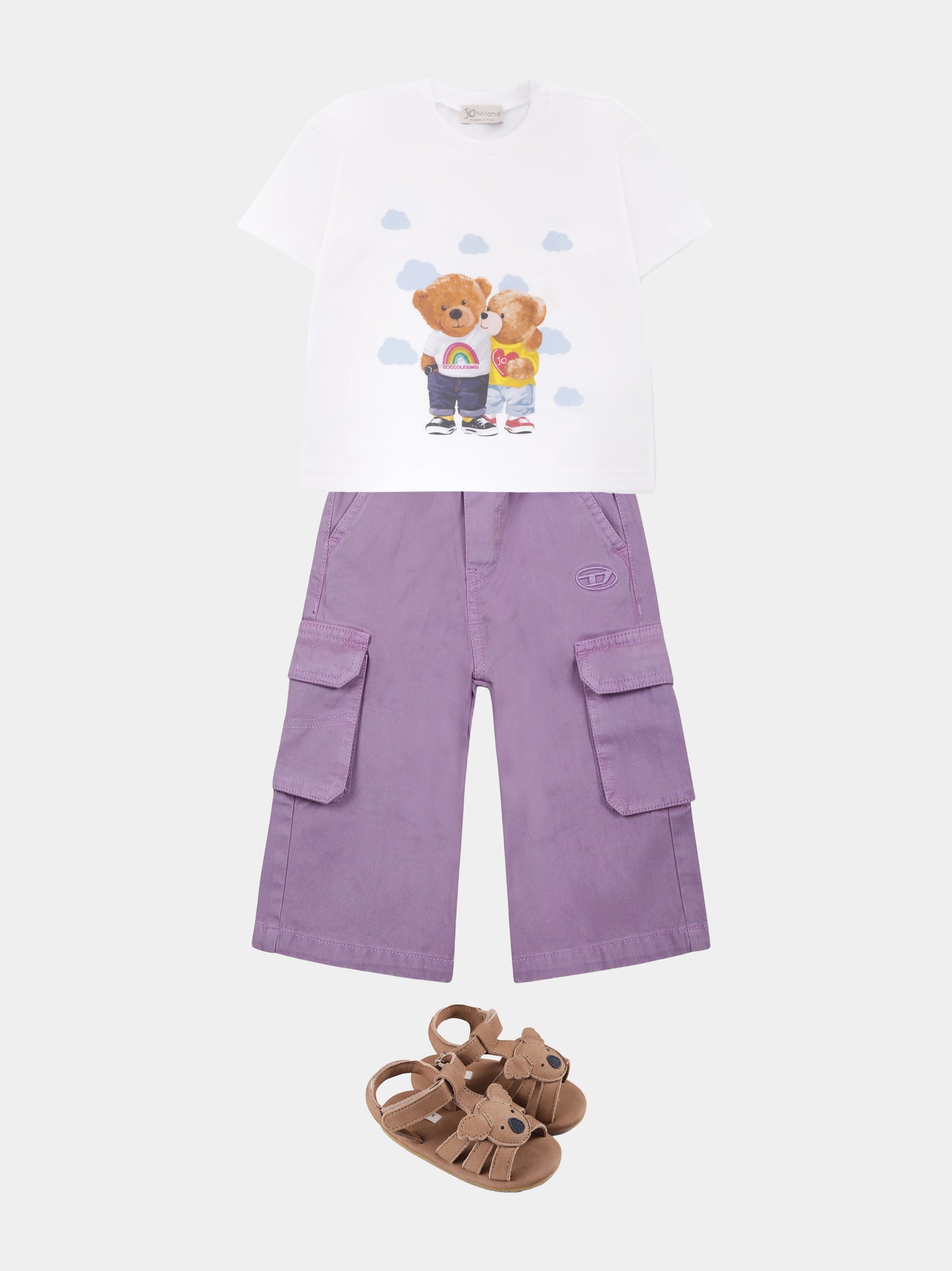 White t-shirt for babykids with bears