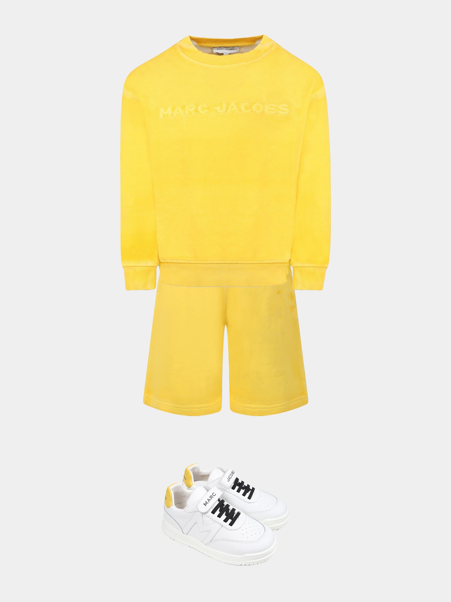 Yellow trousers for kids with logo
