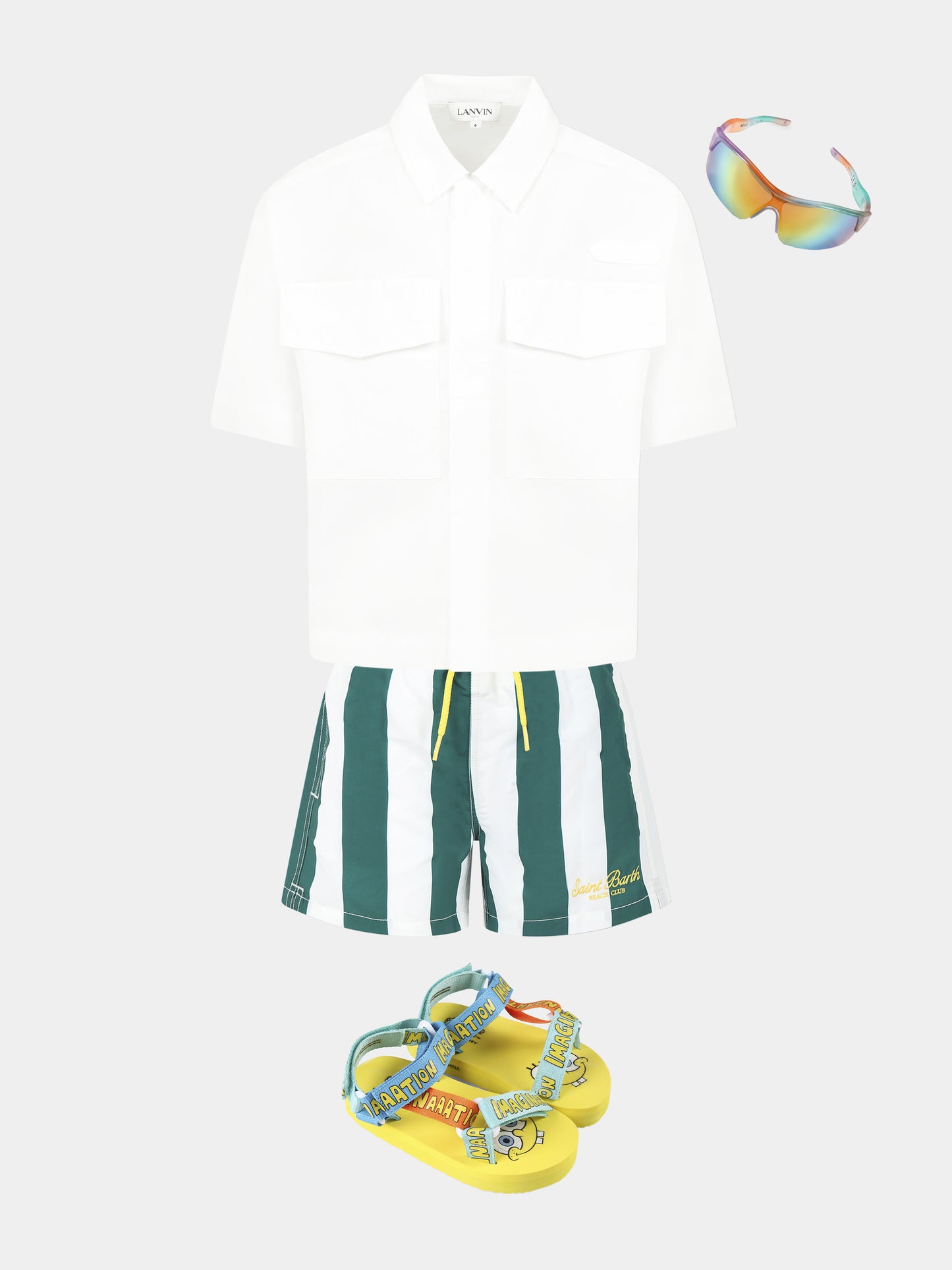 White shirt for boy with logo