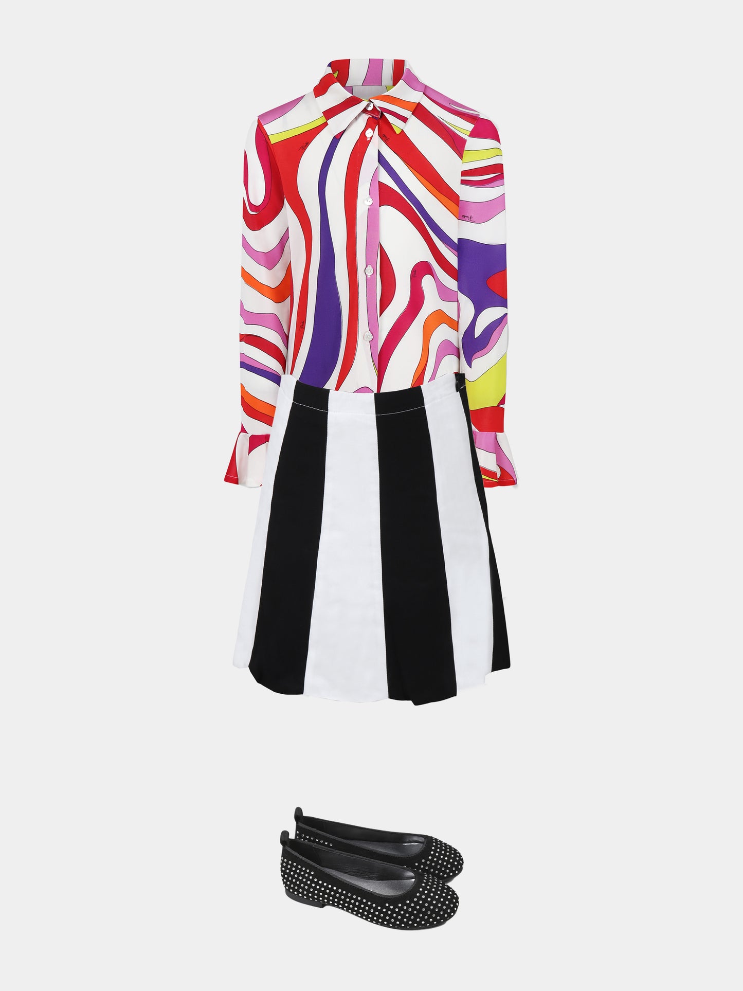 Multicolor shirt for girl with marble print