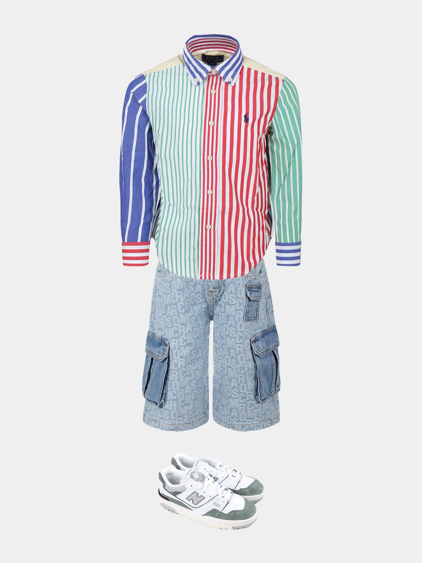 Denim shorts for boy with loho