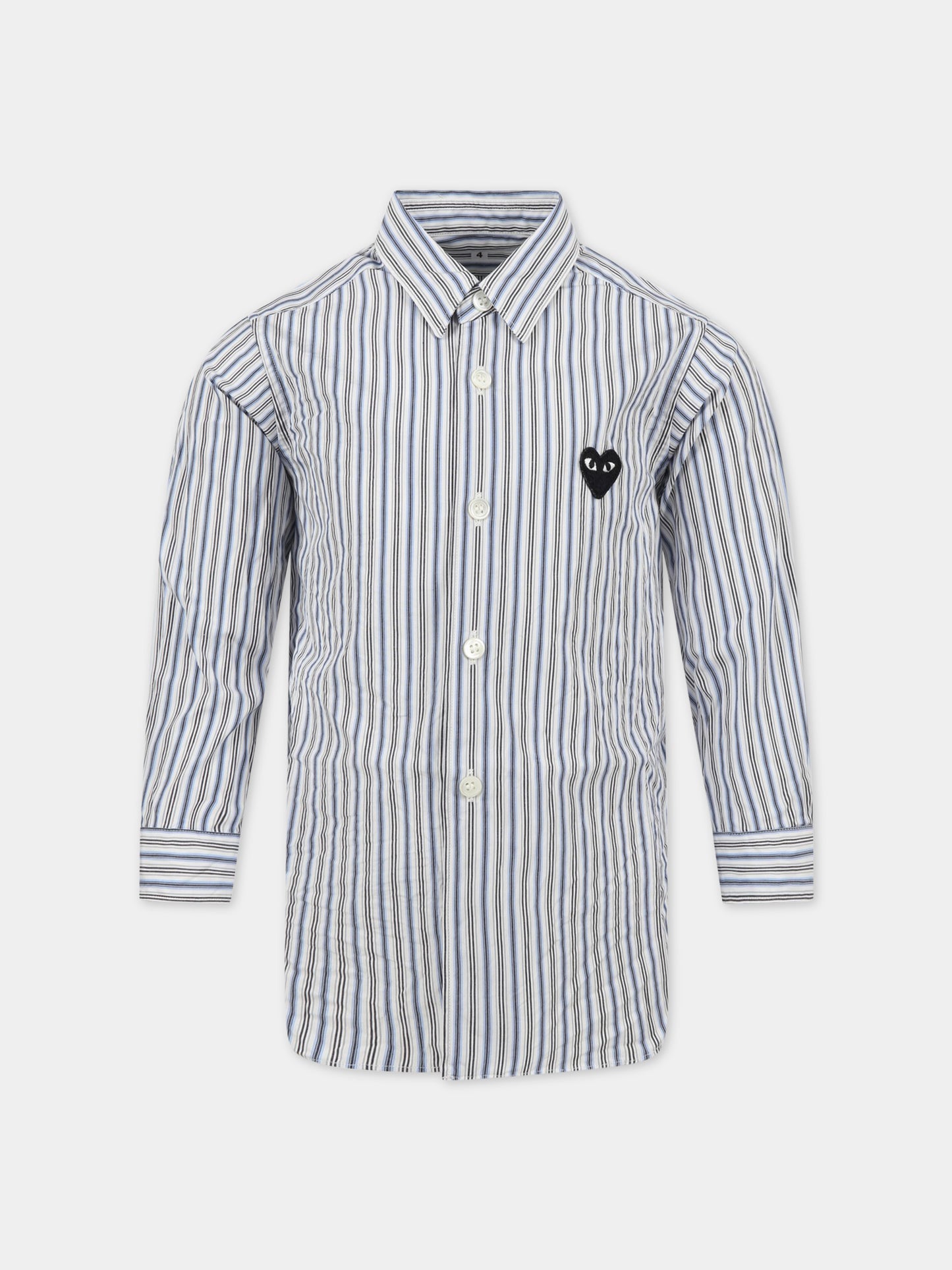 Camicia a righe per bambini con iconico logo,Comme Des Garçons Play Kids,AZ-B505 P1B505