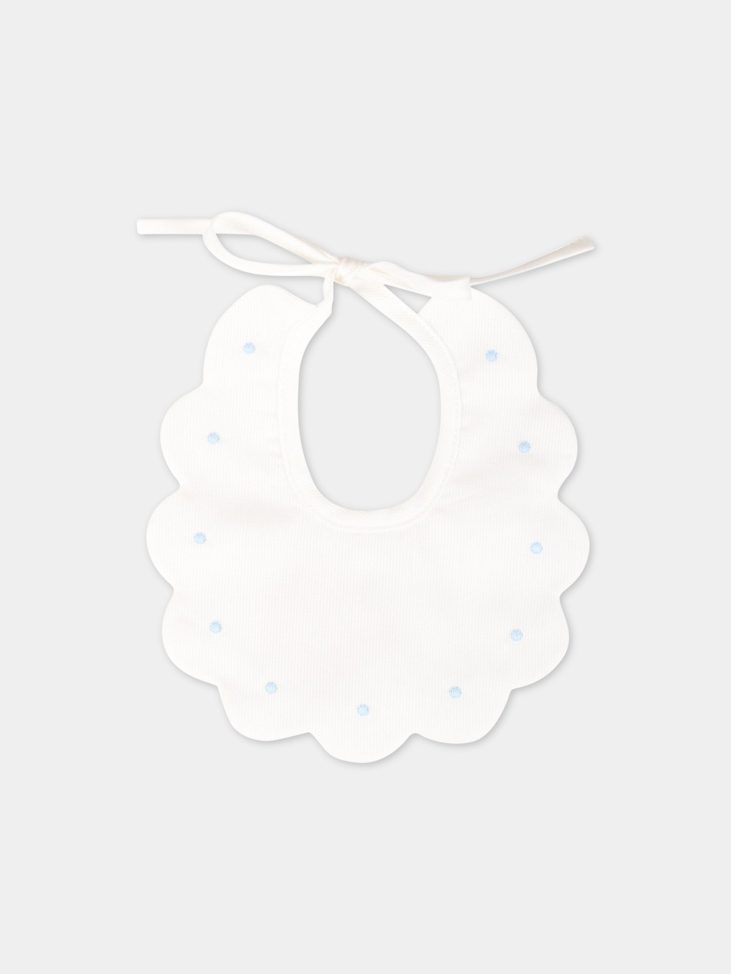 Bavaglino bianco per neonato,Little Bear,1028 LATTE/CIELO