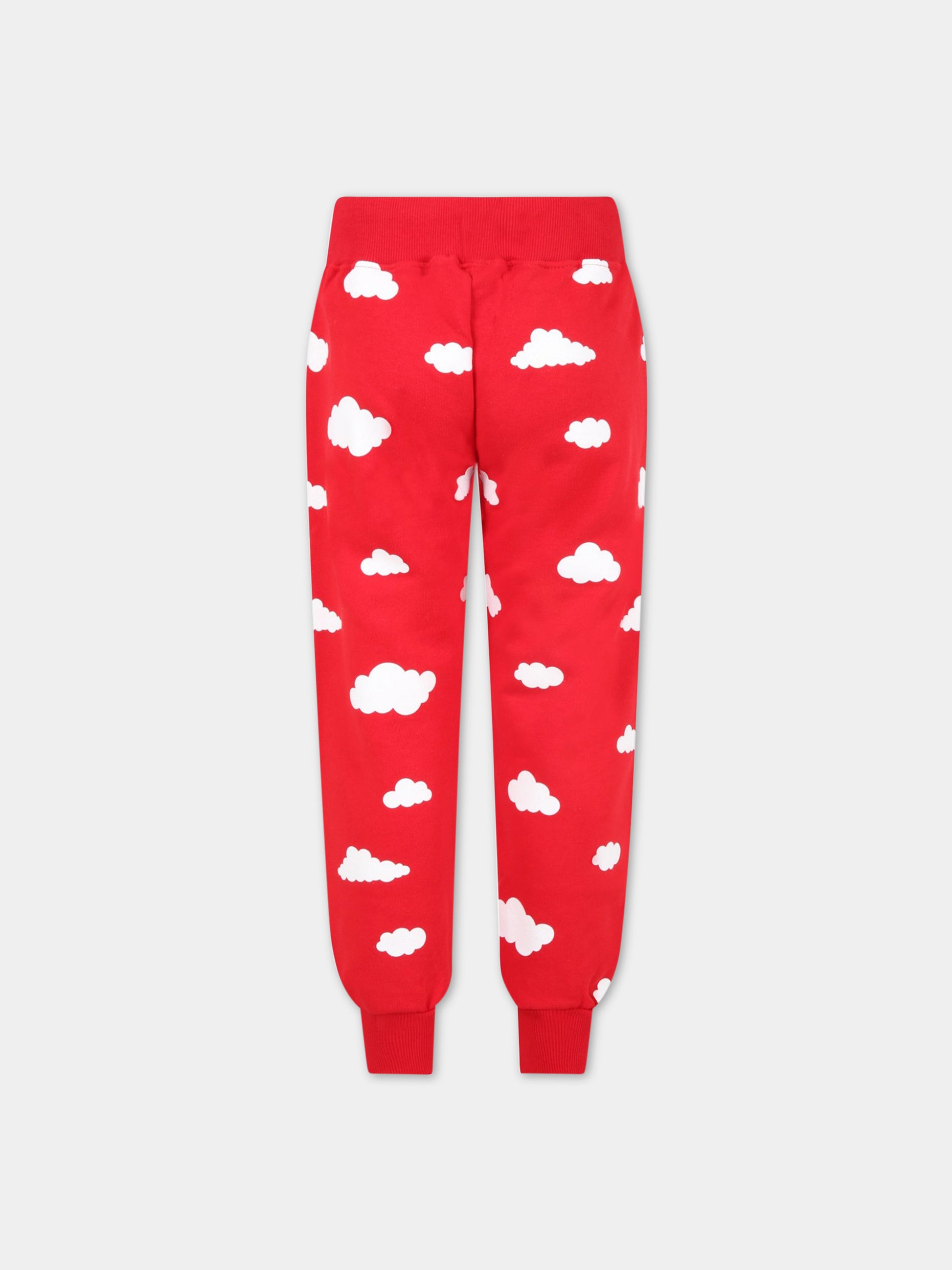 Pantalone rosso per bambini con nuvole,Rainbow Clouds,029517 040