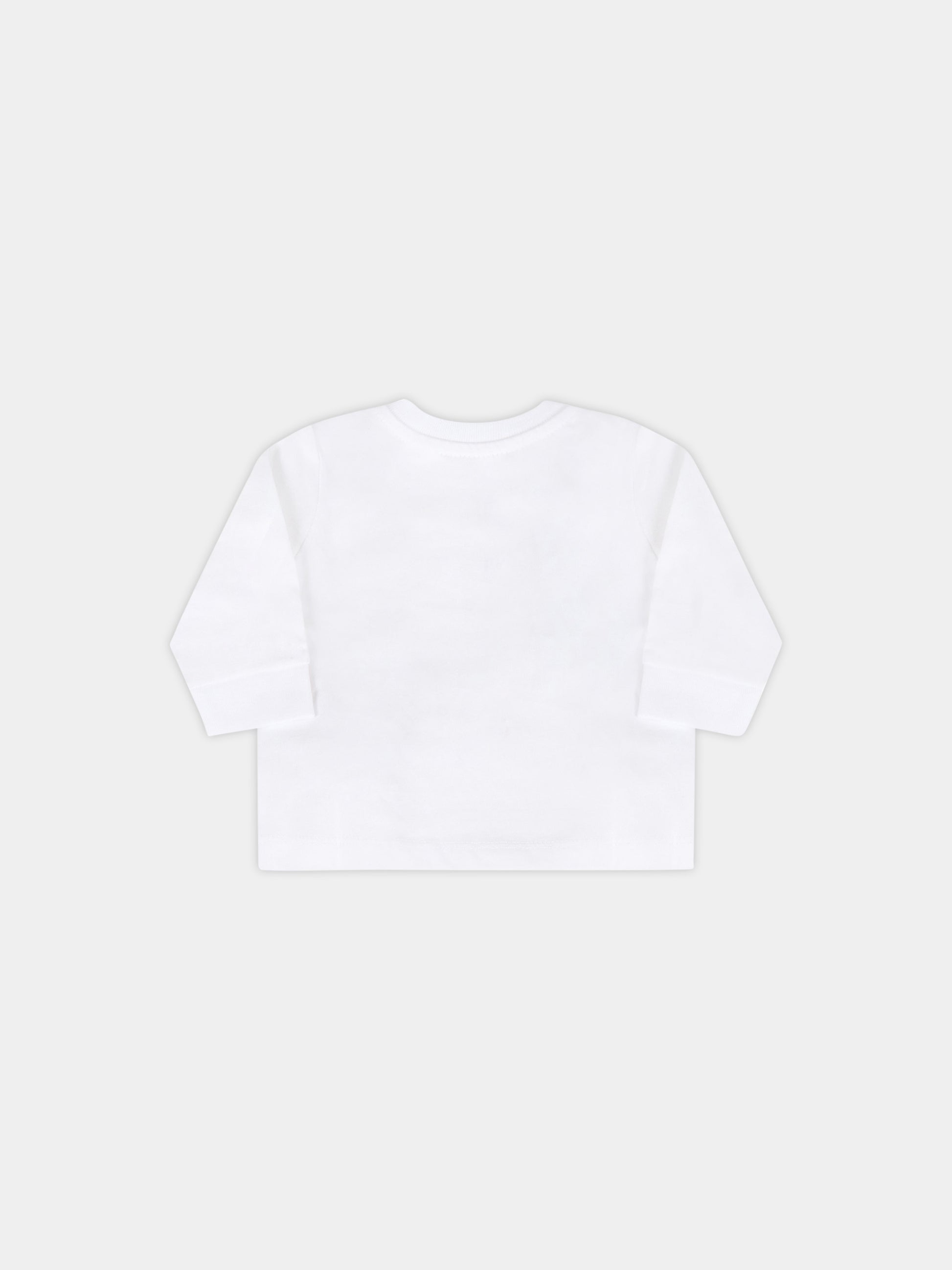 T-shirt bianca per neonati con iconico cavallino,Ralph Lauren Kids,843804004-B