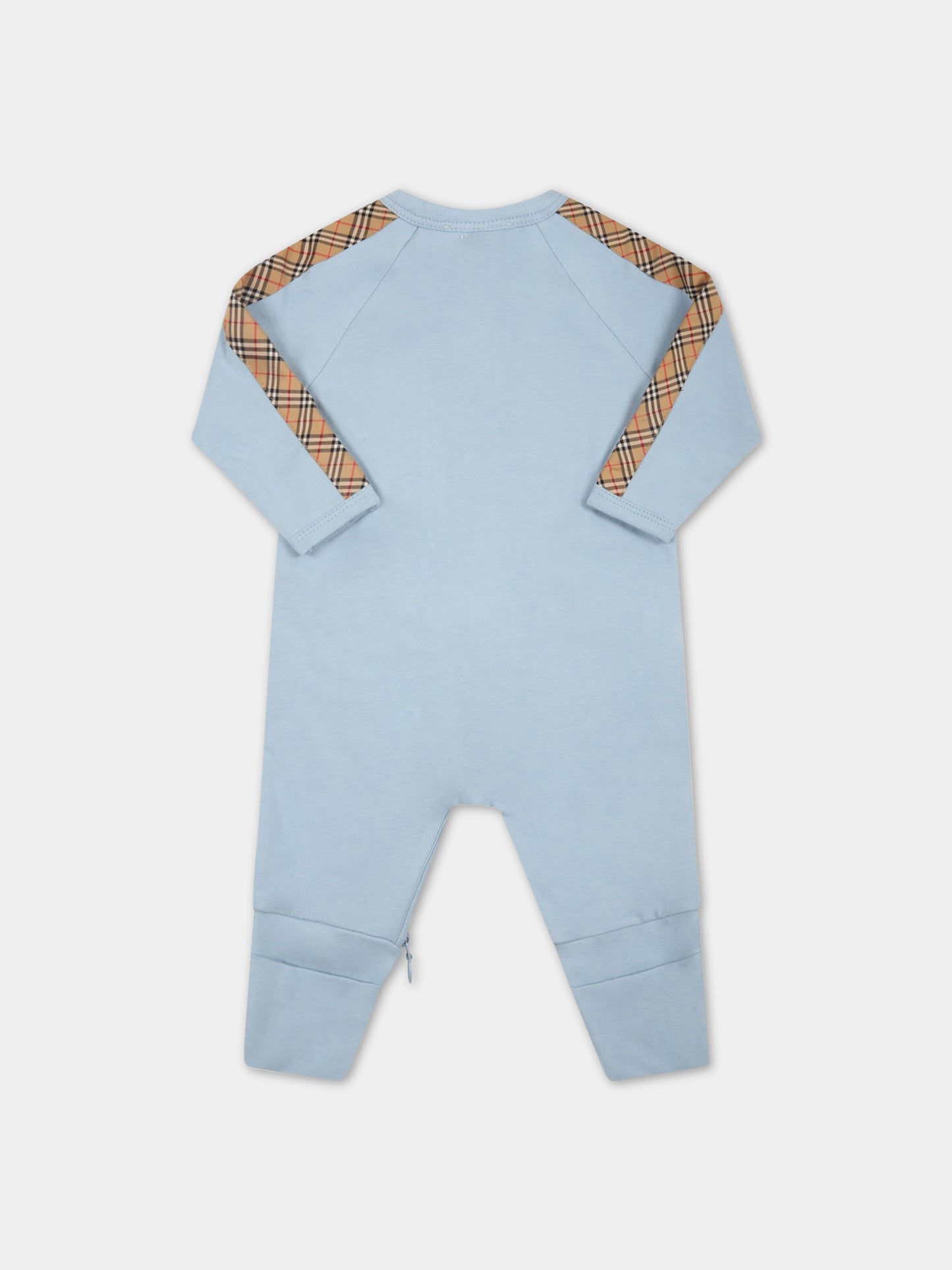 Set celeste per neonato con iconico check vintage,Burberry Kids,8048409