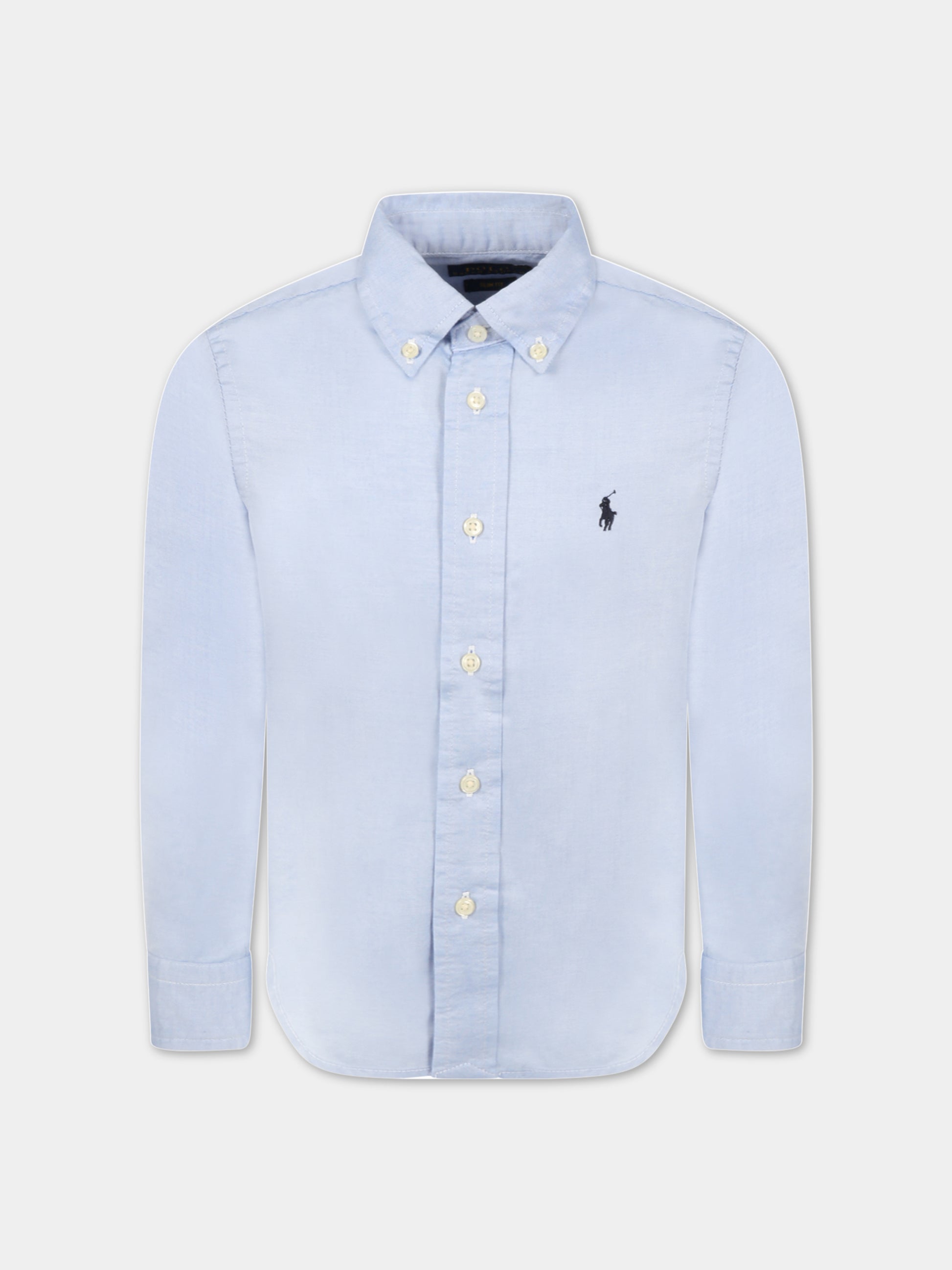 Camicia celeste per bambino con iconico cavallino,Ralph Lauren Kids,819238002