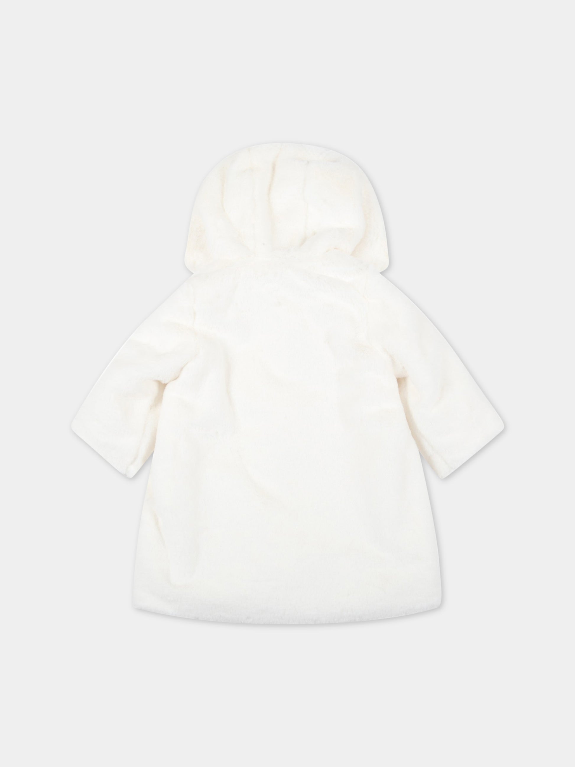 Ecopelliccia bianca per neonata,Little Bear,5225 LATTE