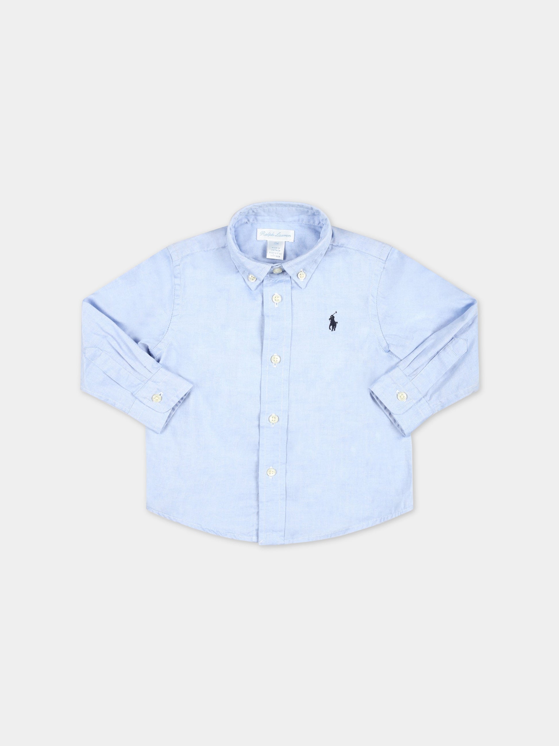 Camicia celeste per neonato con iconico cavallino,Ralph Lauren Kids,819238002