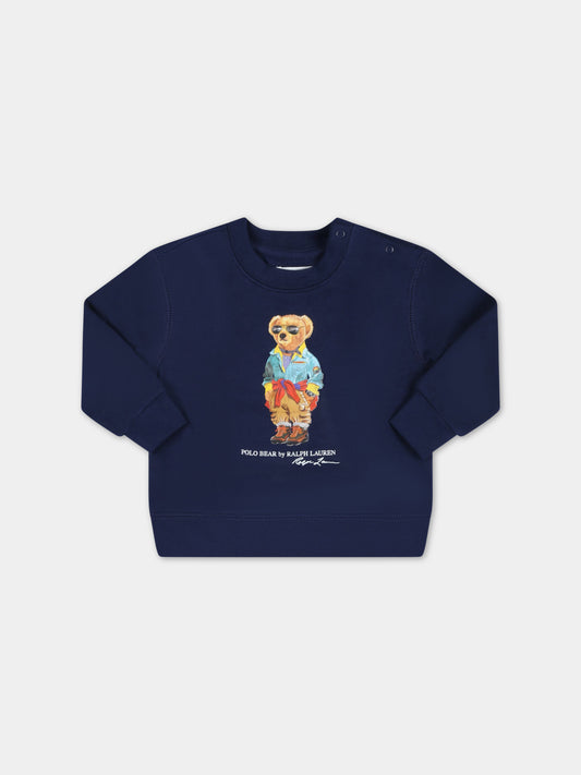 Felpa blu per neonato con Polo Bear,Ralph Lauren Kids,898062001