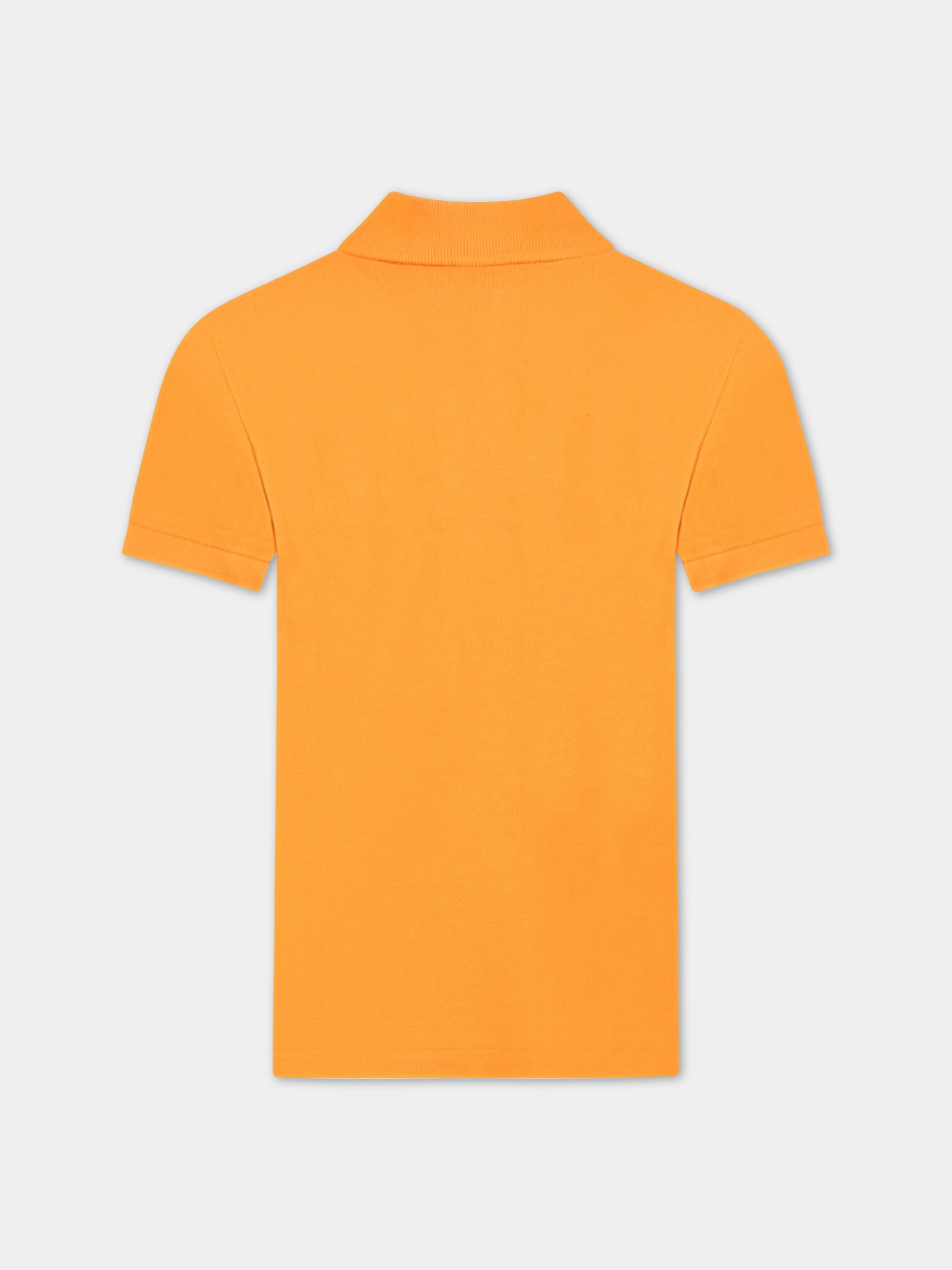 Polo arancione per bambino con pony verde,Ralph Lauren Kids,703632142