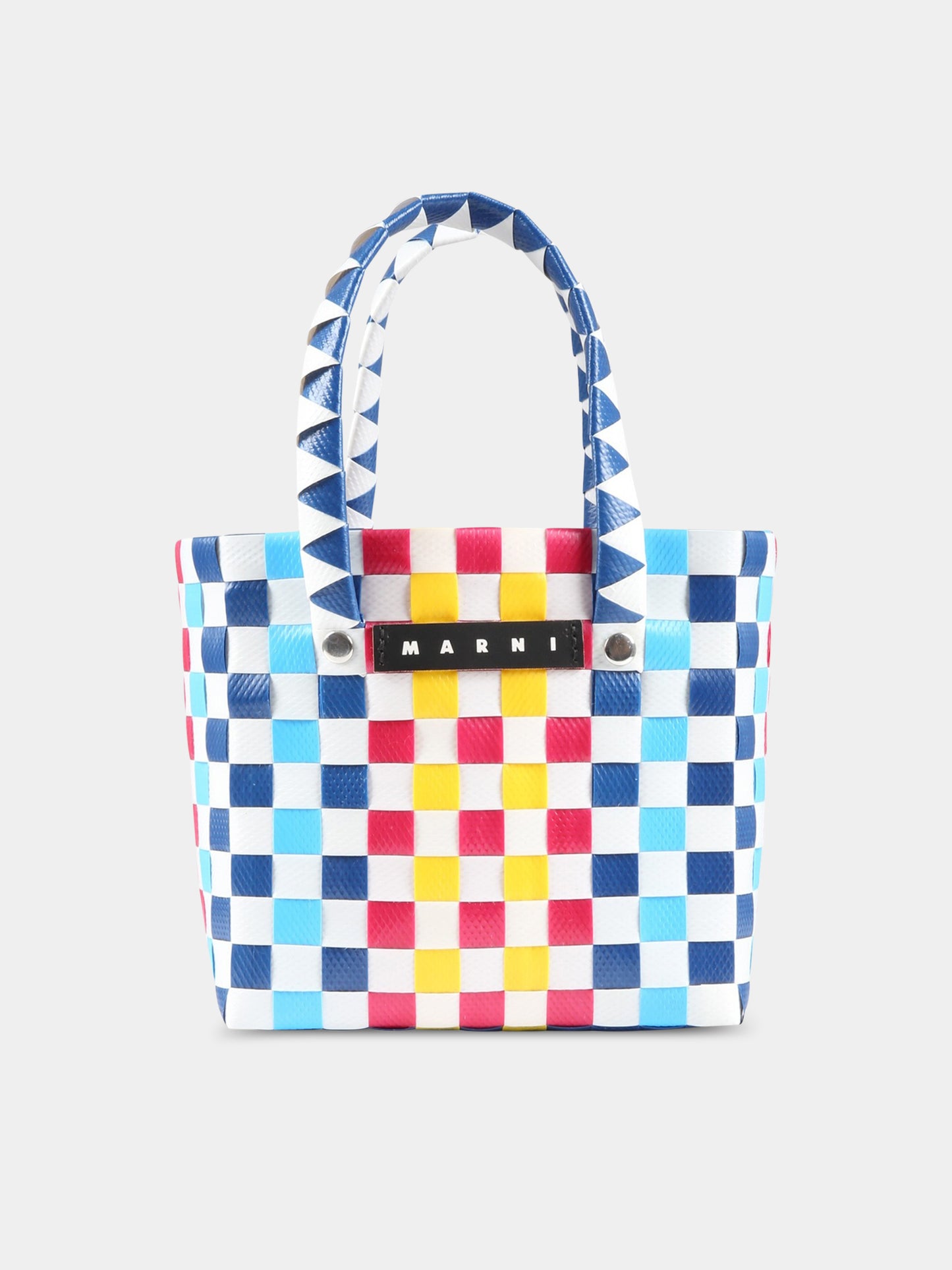 Borsa multicolor a quadri per bambina con logo,Marni Kids,M00178 M00IW 0M818