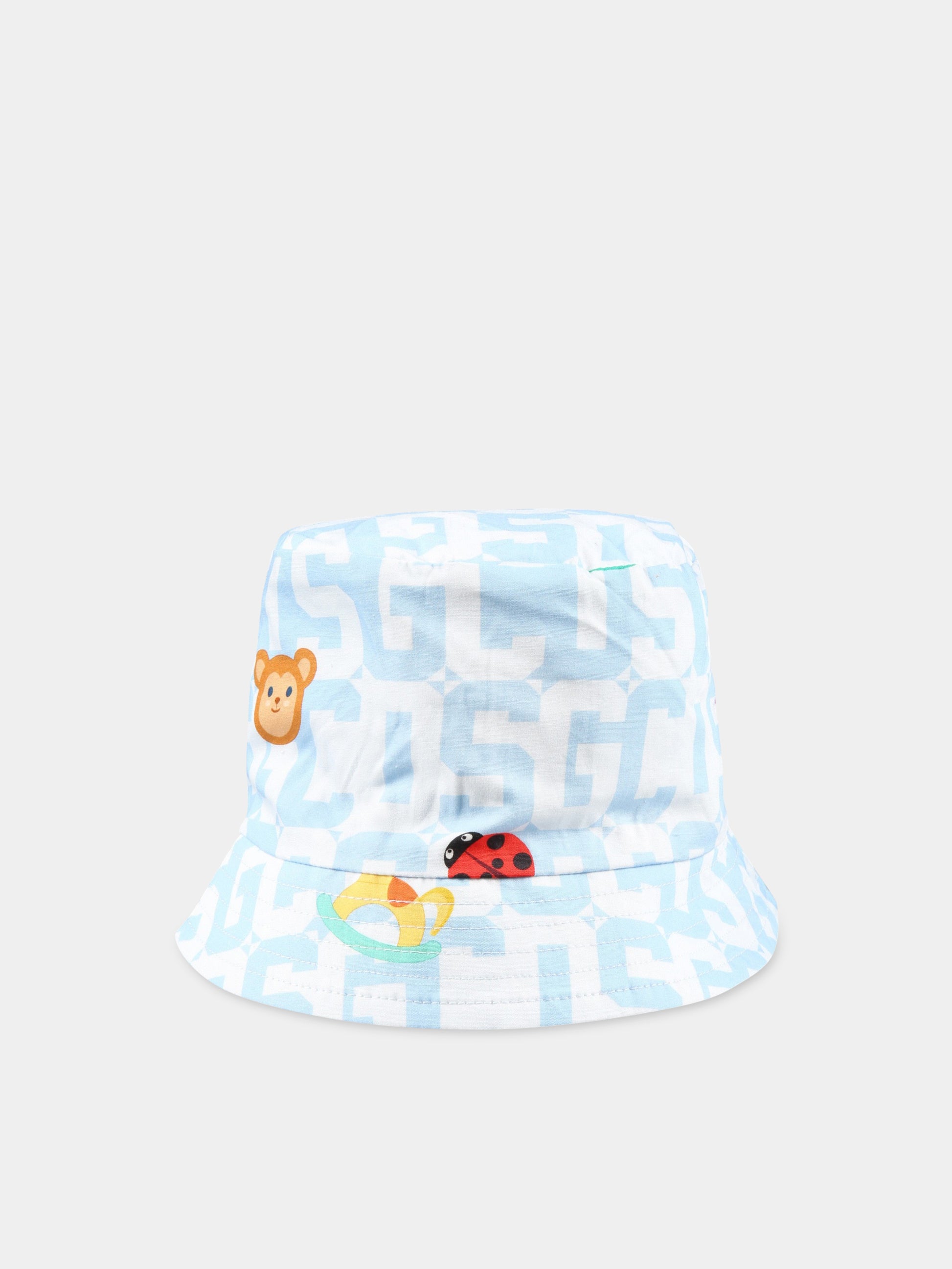 Cloche celeste per neonato con patch logato,Gcds Kids,GUX00B LOB14 84522
