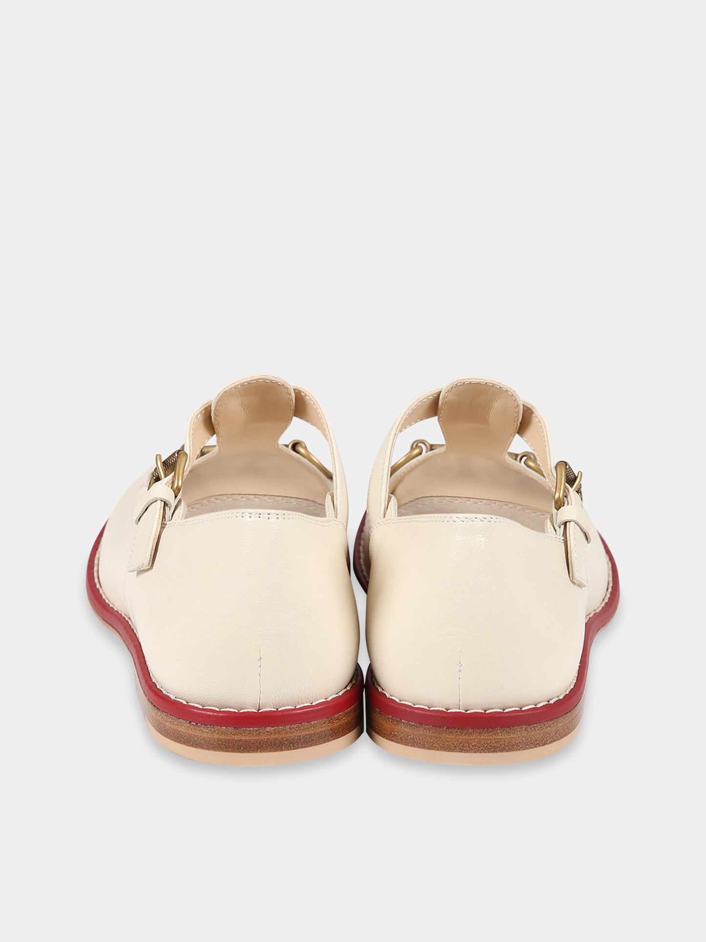 Ballerine avorio per bambina con iconico morsetto,Gucci Kids,725743 C9D00 9522