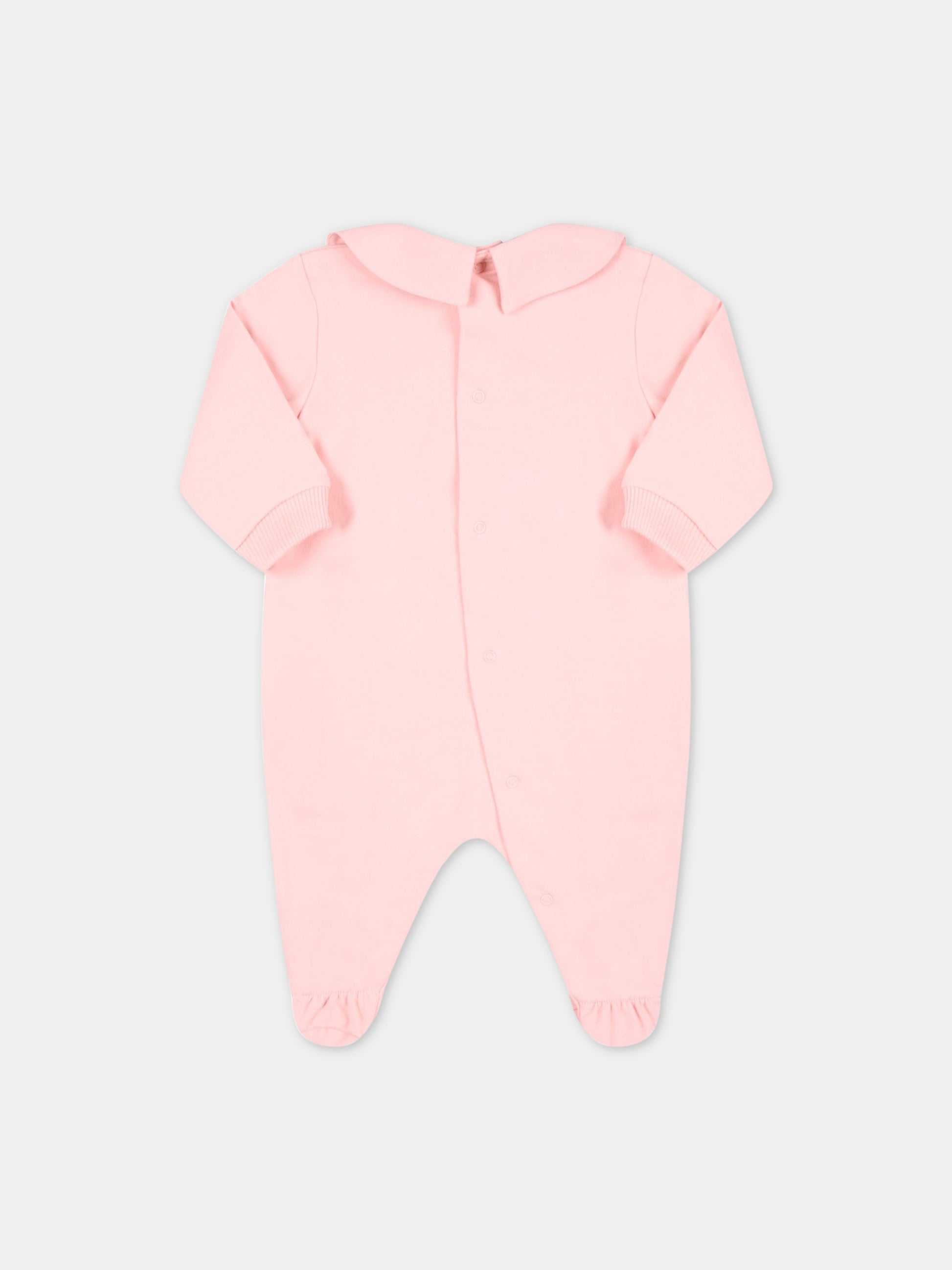 Tutina rosa per neonata con Teddy Bear e logo nero,Moschino Kids,MTY037 LDA00 50209