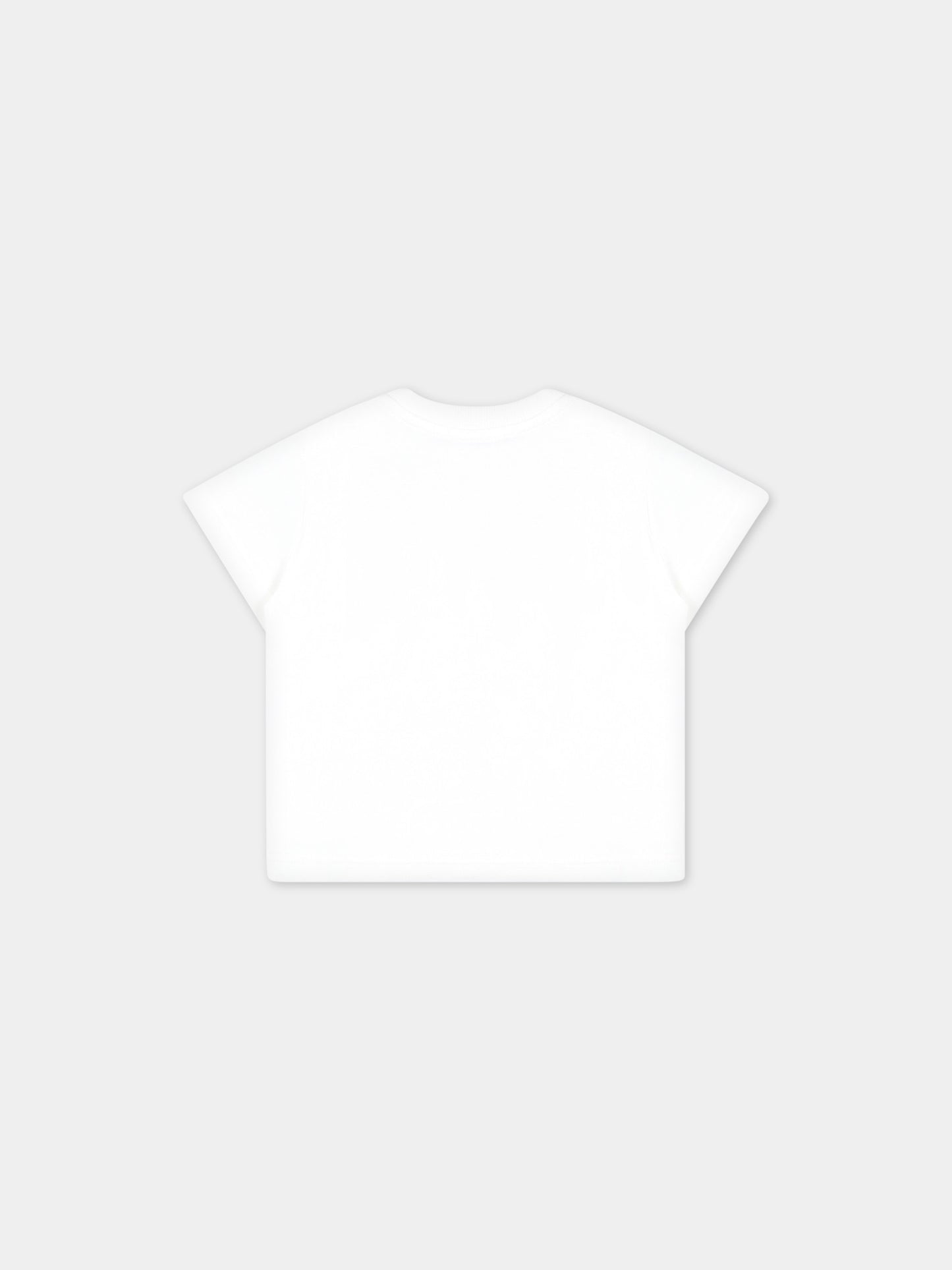 T-shirt bianca per neonati con Teddy Bear con miele,Moschino Kids,MQM032 LAA03 10063