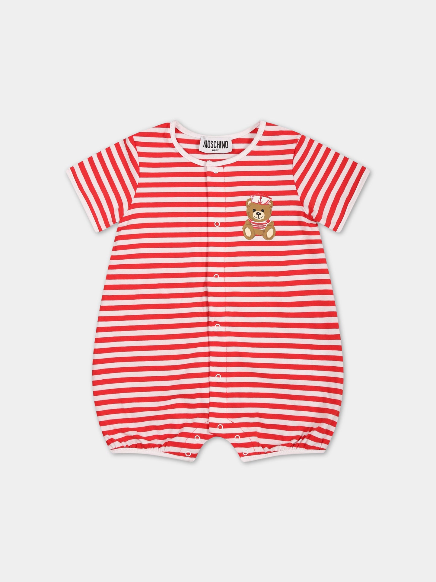 Pagliaccetto multicolor per neonato con Teddy Bear e logo,Moschino Kids,MUY052 LBE05 84615