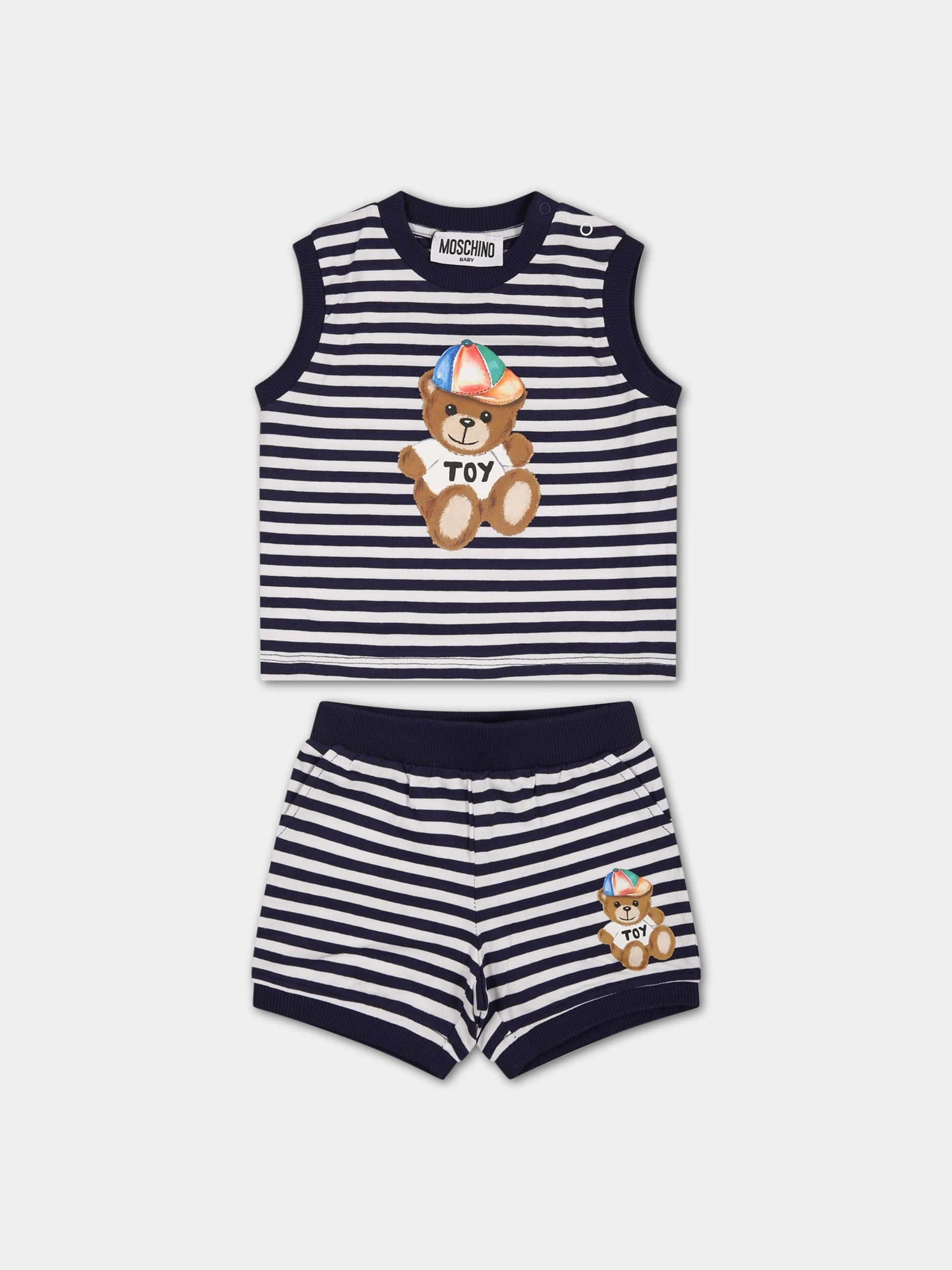 Completo multicolor per neonato con Teddy Bear,Moschino Kids,MUG00U LBE05 83120