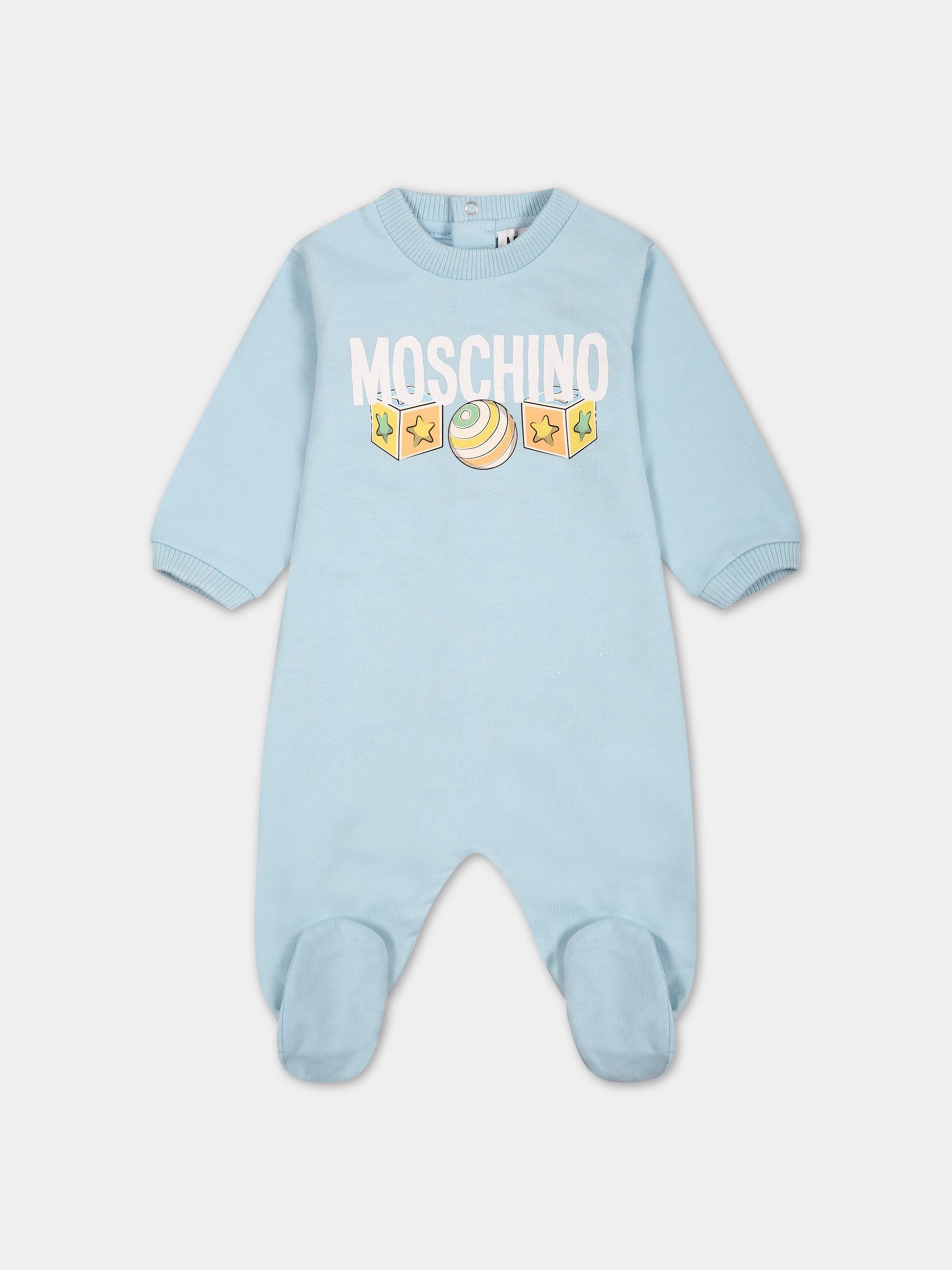 Set celeste per neonato con Teddy Bear,Moschino Kids,MMY03I LCA19 40304