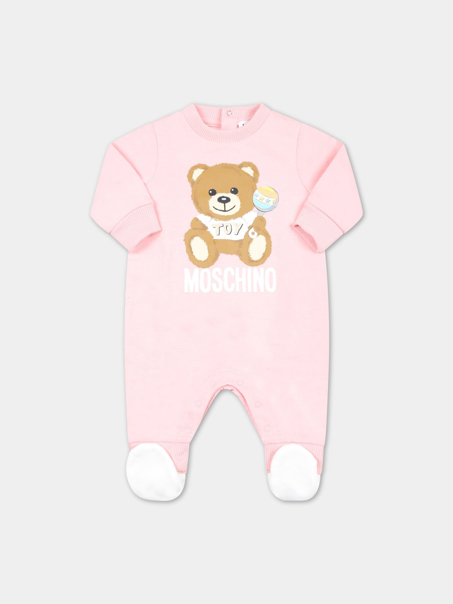 Tutina rosa per neonata con Teddy Bear,Moschino Kids,MNY03X LCA19 50209