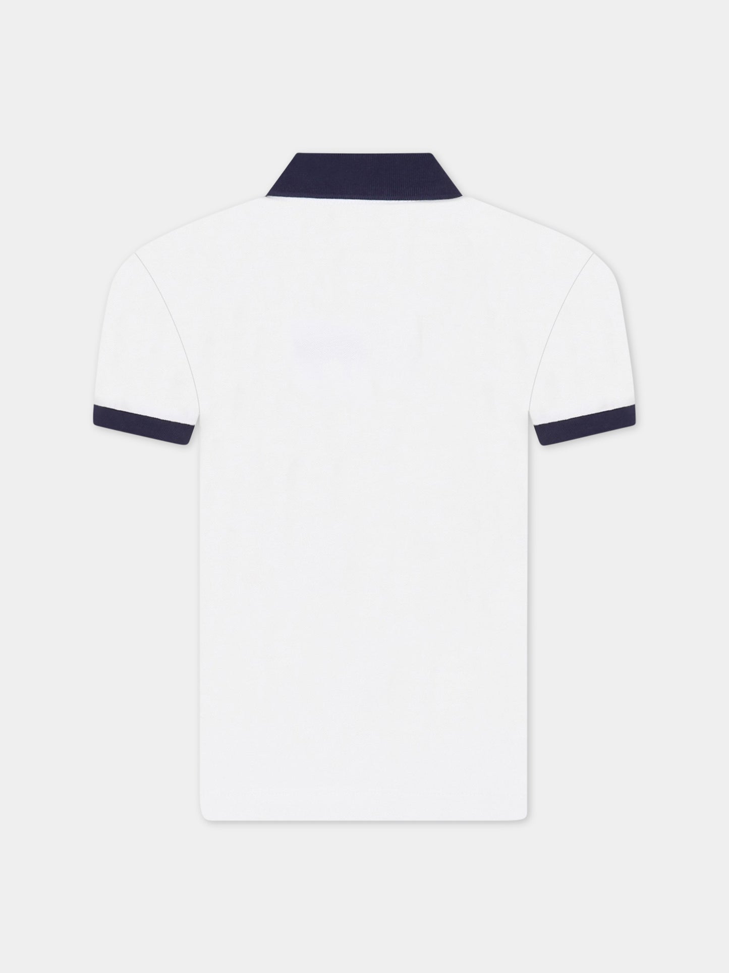 Polo bianca per bambino con stampa e Teddy Bear,Moschino Kids,HMM03Y LFA01 10101