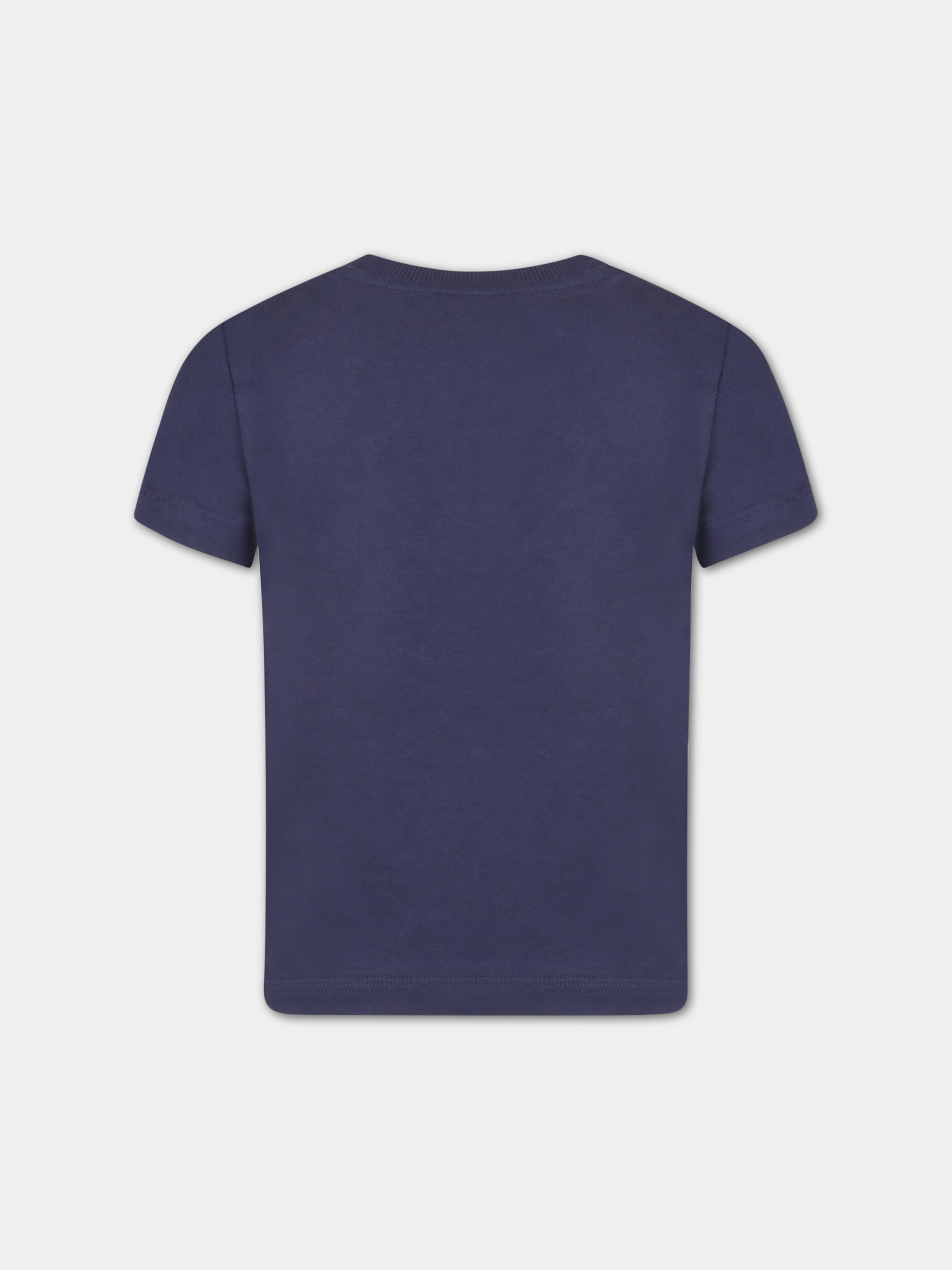 T-shirt blu per bambino con Teddy Bear marinaio,Moschino Kids,HSM03L LAA02 40016