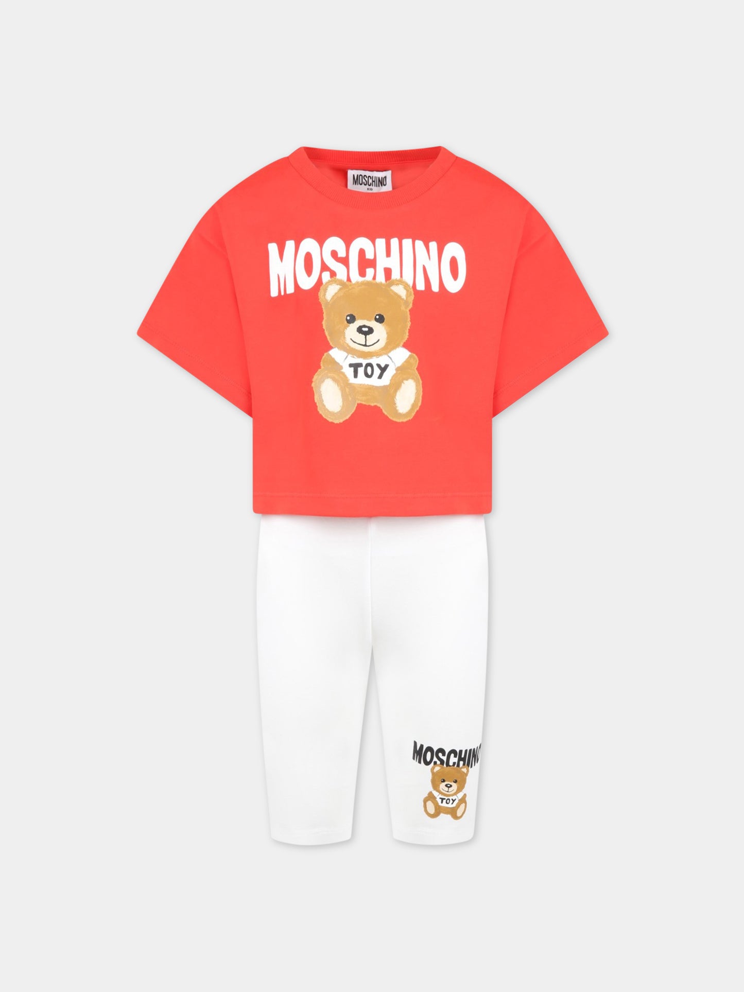 Completo multicolor per bambina con Teddy Bear e logo,Moschino Kids,HDG00S LBA10 10101