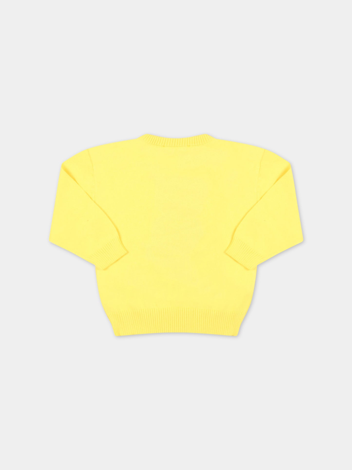 Maglione giallo per neonati con Teddy Bear,Moschino Kids,MRW00J LHE13 50162