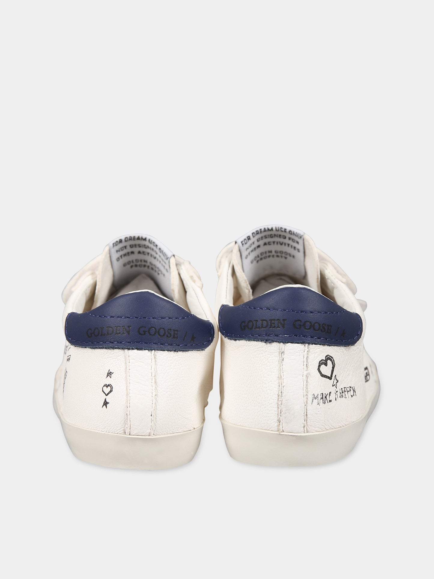Sneakers bianco per neonati con stampa e logo,Golden Goose,GIF00502 F004237 15443